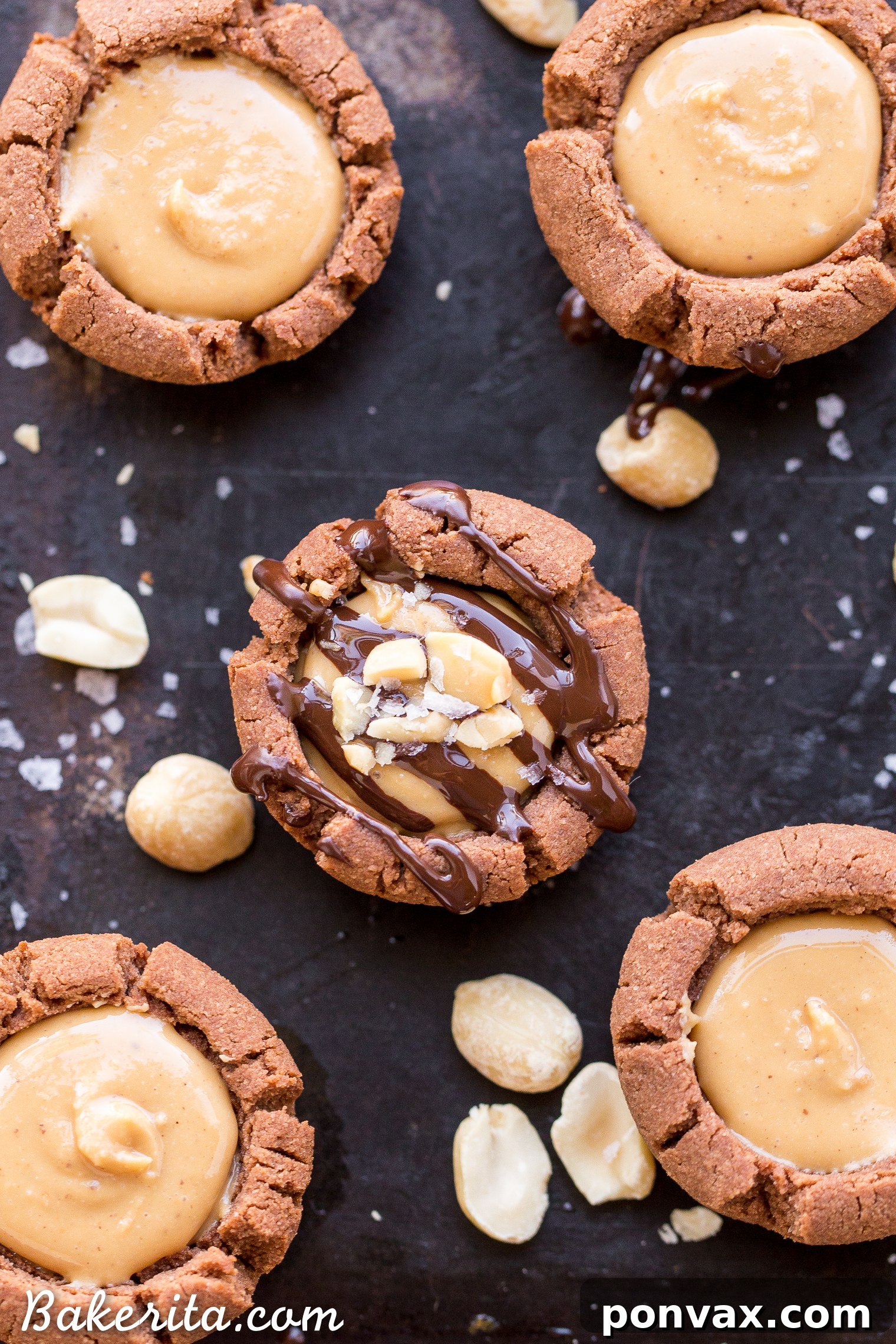 These Chocolate Peanut Butter Tartlets are sure to satisfy your sweet tooth! The chocolate shortbread crust is irresistibly crunchy, with a luscious peanut butter filling. You’d never guess these mini tarts are gluten free, grain free, refined sugar free, and vegan.