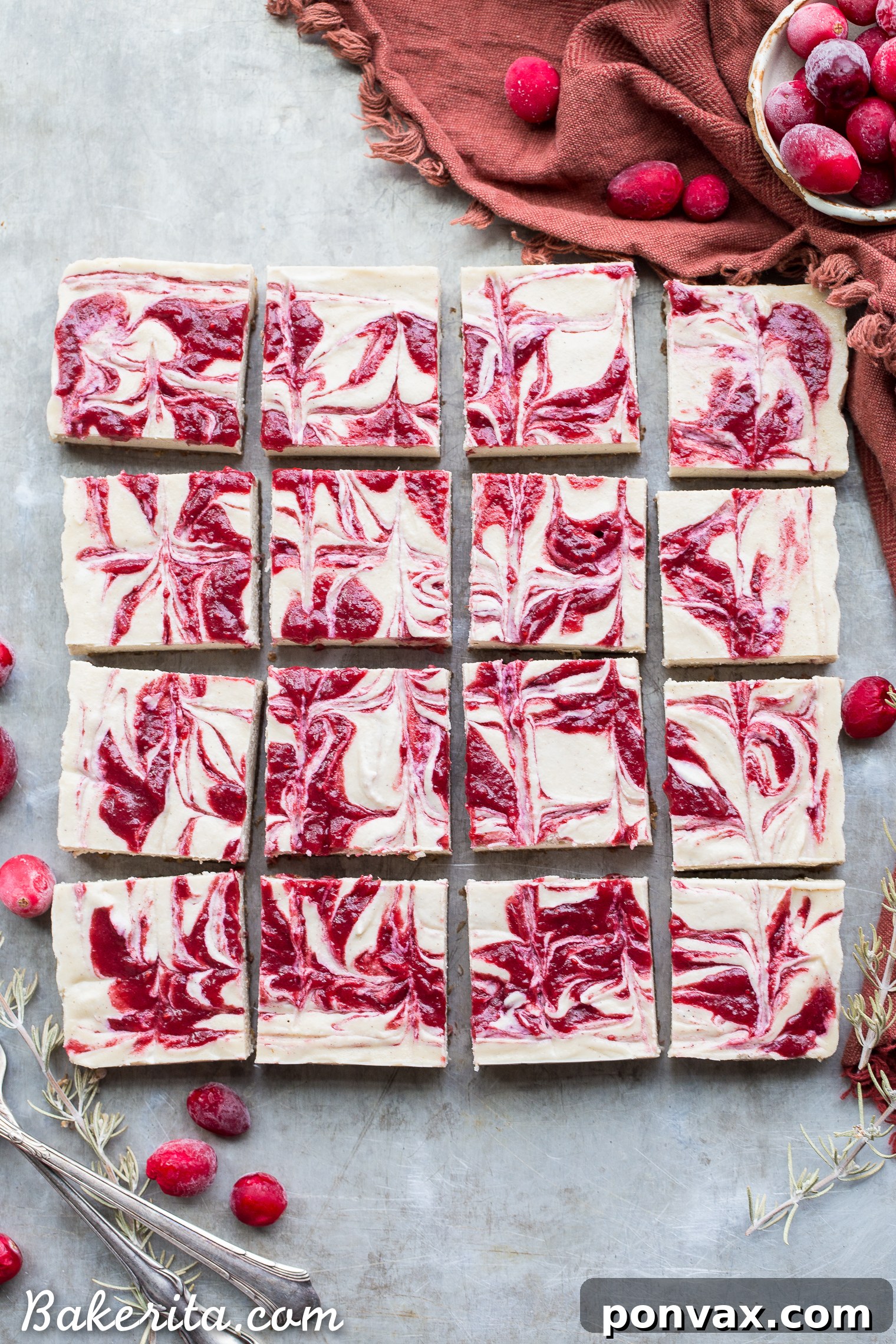 These No-Bake Vanilla Bean Cranberry Swirl Bars are made with cashews for a smooth and creamy 