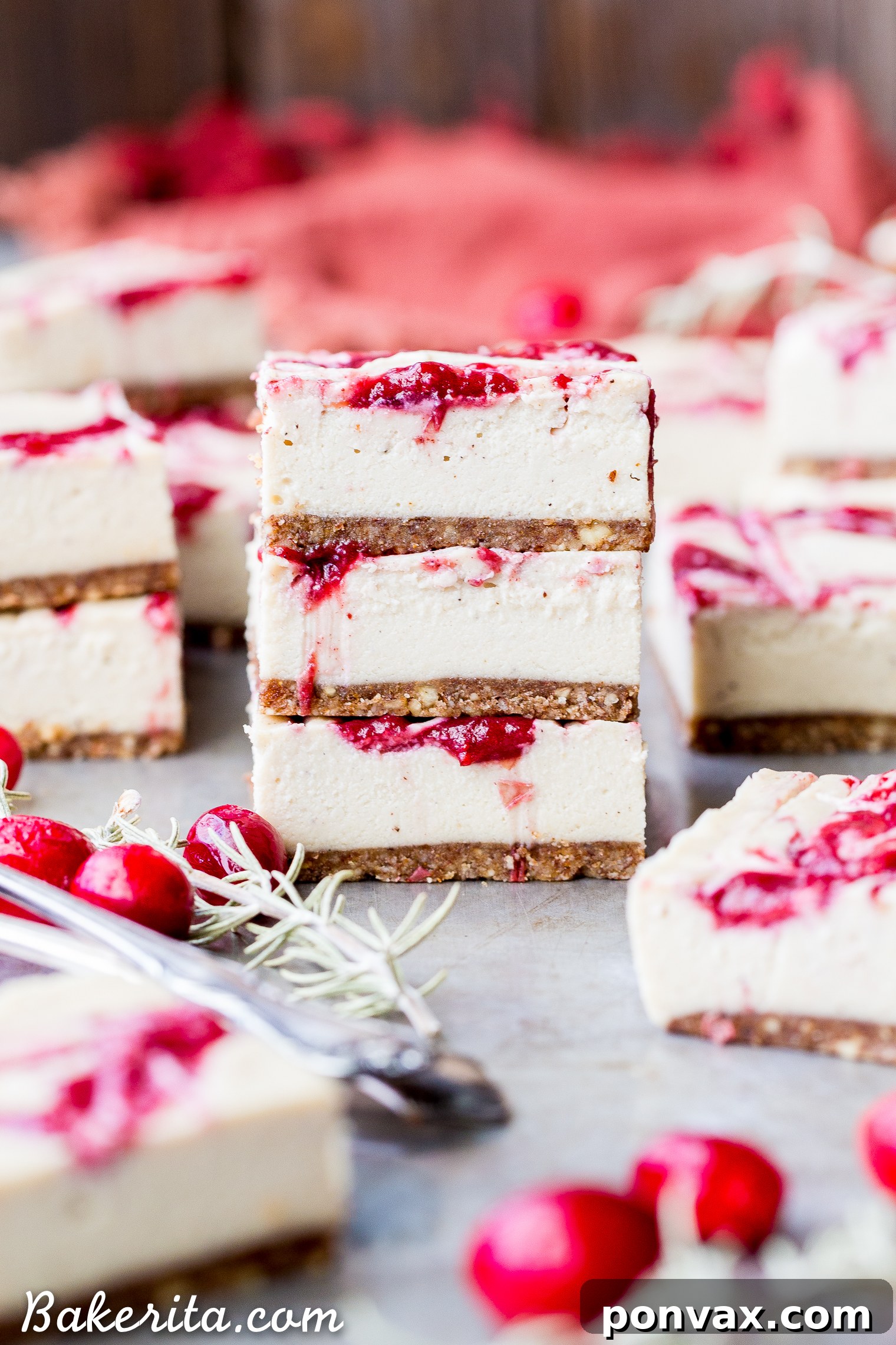 These No-Bake Vanilla Bean Cranberry Swirl Bars are made with cashews for a smooth and creamy 