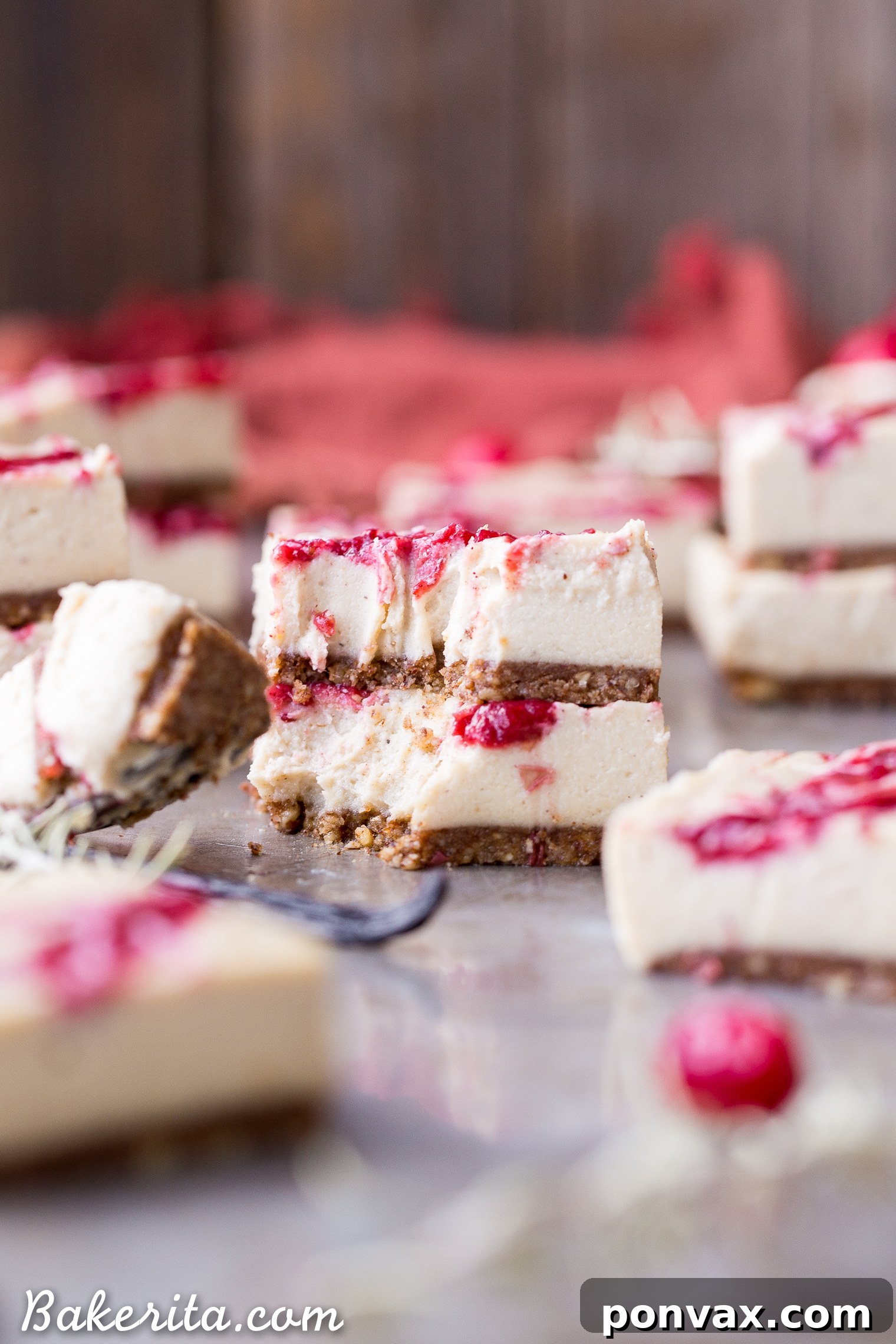 These No-Bake Vanilla Bean Cranberry Swirl Bars are made with cashews for a smooth and creamy 