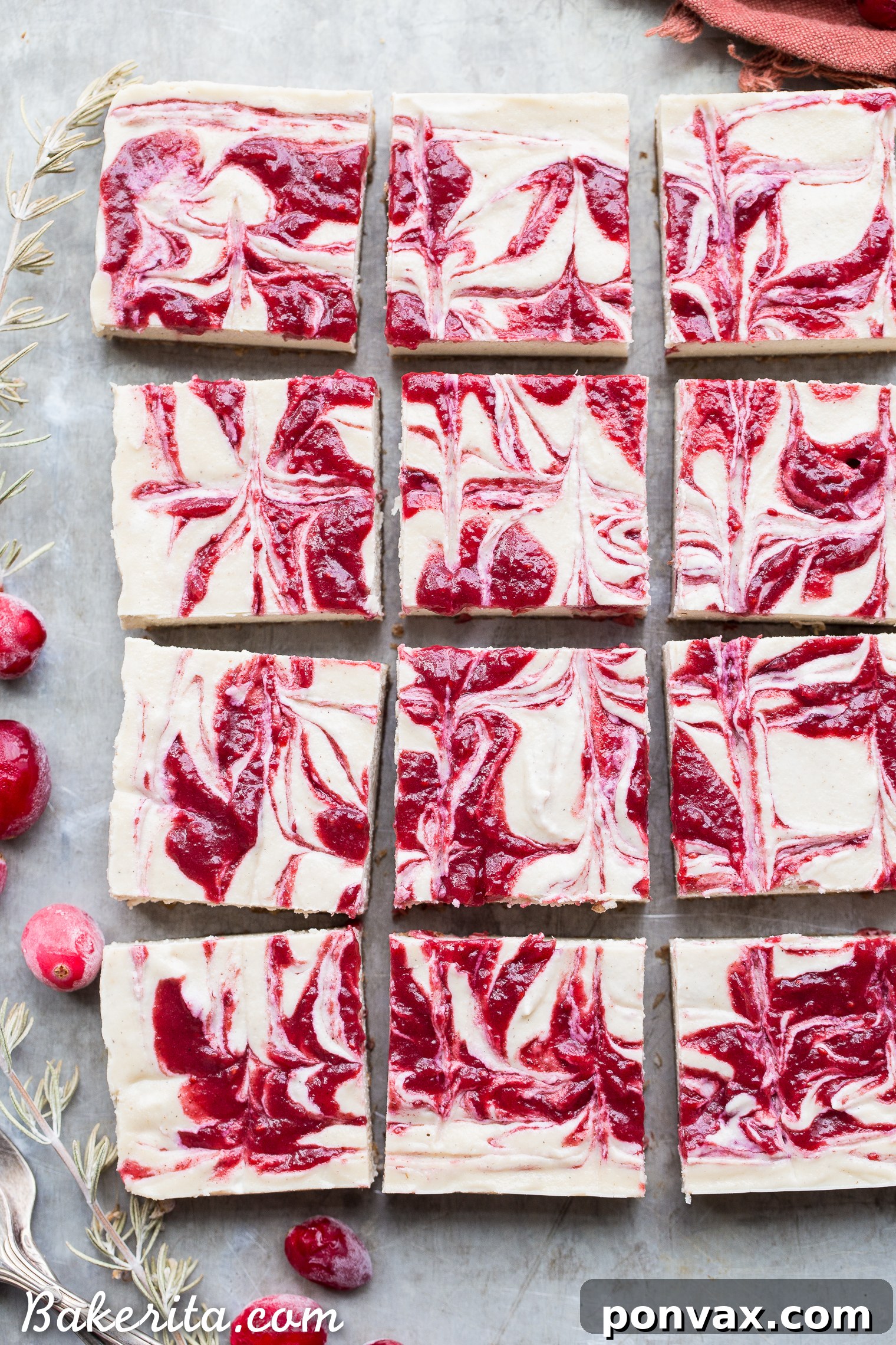 These No-Bake Vanilla Bean Cranberry Swirl Bars are made with cashews for a smooth and creamy 