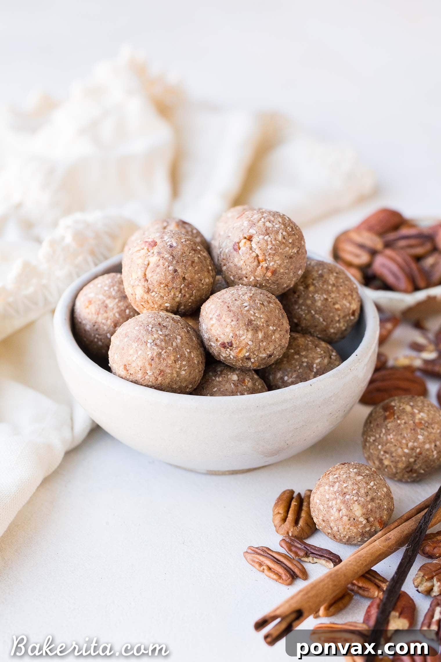 Pecan Pie Power Bombs 3 These Pecan Pie Fat Bombs are a super filling nutritional powerhouse, with loads of healthy fats and protein, and no sugar needed! These fat bombs full of vanilla bean and buttery pecans, and they're gluten-free, paleo, vegan, keto, and Whole30-approved.