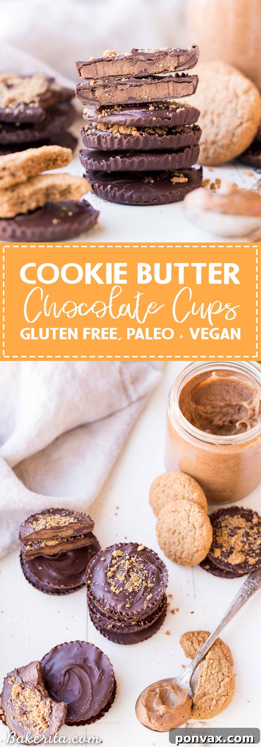 Rich Gluten Free Paleo Vegan Chocolate Cookie Butter Cups 9 These Chocolate Cookie Butter Cups are filled with a lusciously smooth and creamy homemade cookie butter! I bet you'd never guess that these incredible homemade chocolate candies are gluten-free, paleo, and vegan.