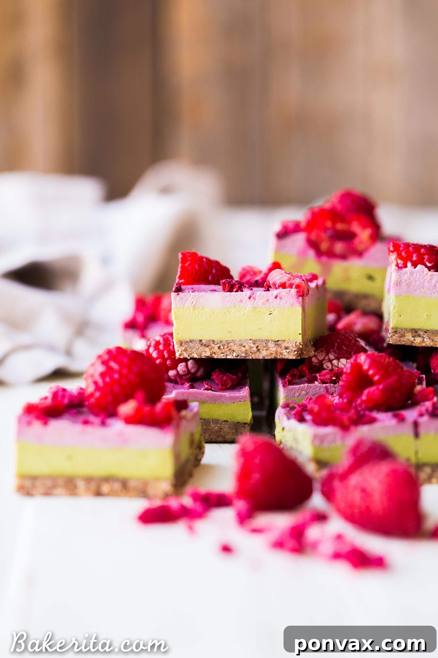 Layered Raspberry Matcha Bars - Gluten Free, Paleo, Refined Sugar Free, Dairy Free & Vegan