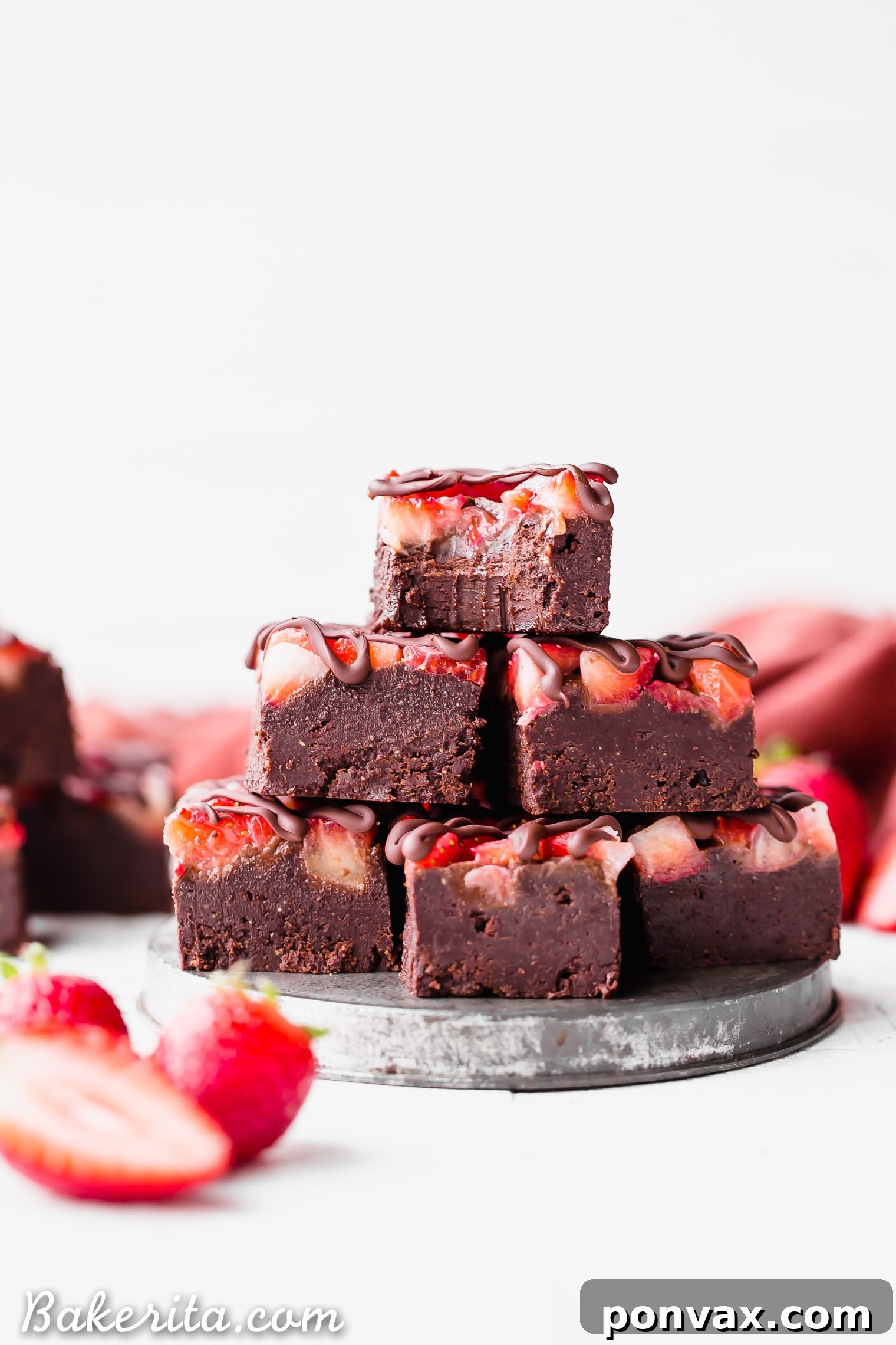 Freshly diced strawberries, ready to be added as the topping for the Chocolate Strawberry Fudge.