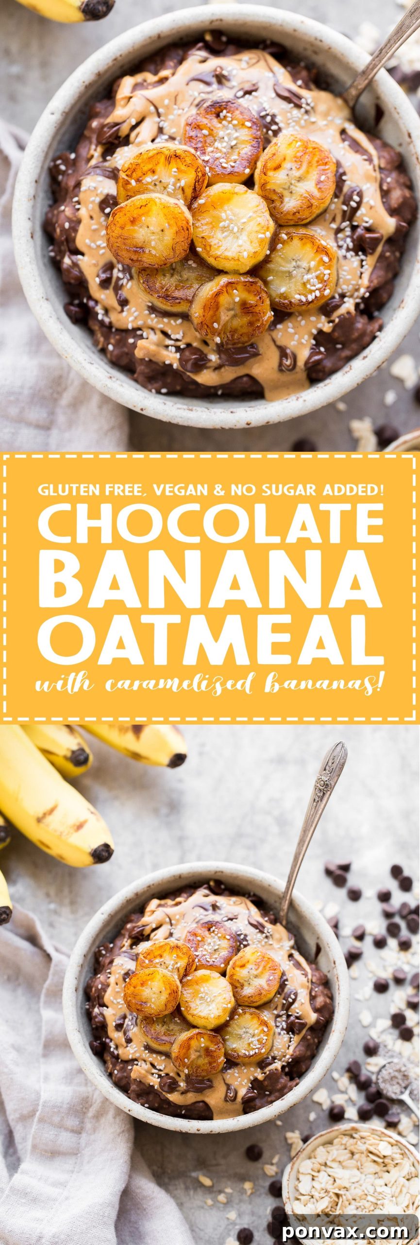 More delicious Chocolate Banana Oatmeal for breakfast.