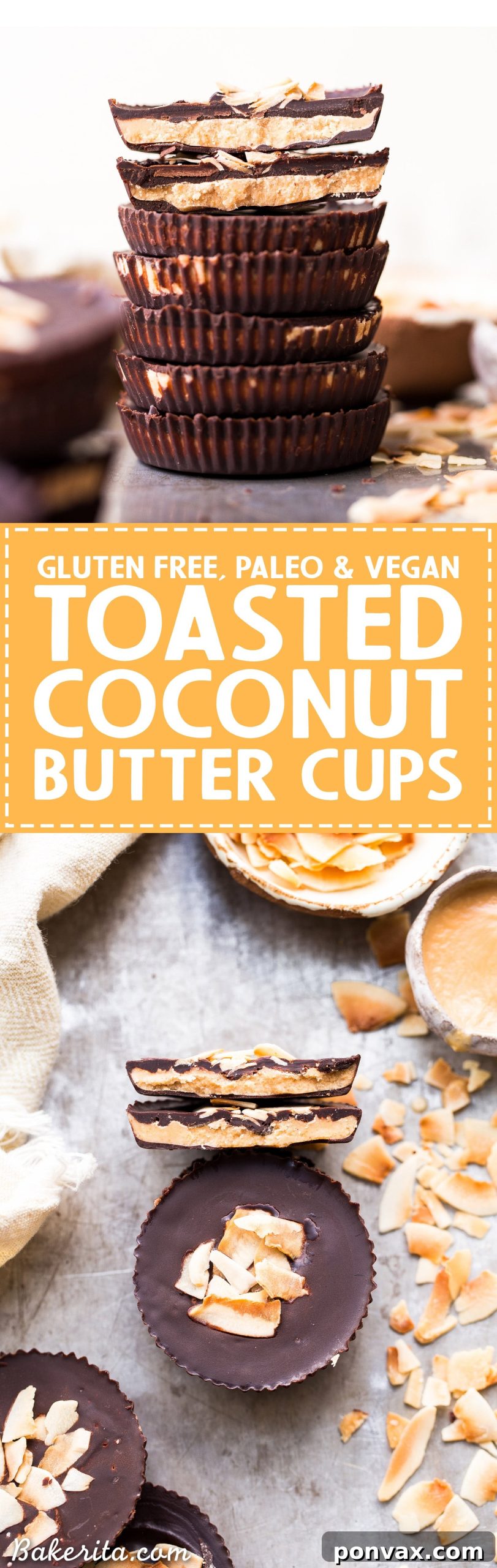 These Toasted Coconut Butter Cups are made with just four simple ingredients! Toasted coconut butter is the star of the show, encased in decadent homemade chocolate for a healthy homemade candy that will satisfy your sweet tooth. You're going to love these paleo + vegan coconut butter cups.