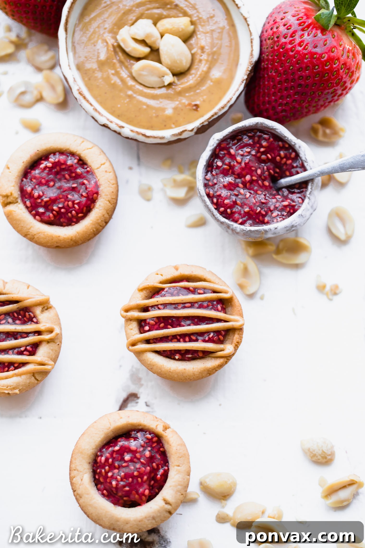 A close-up shot of the crunchy peanut butter cookie crust before filling.
