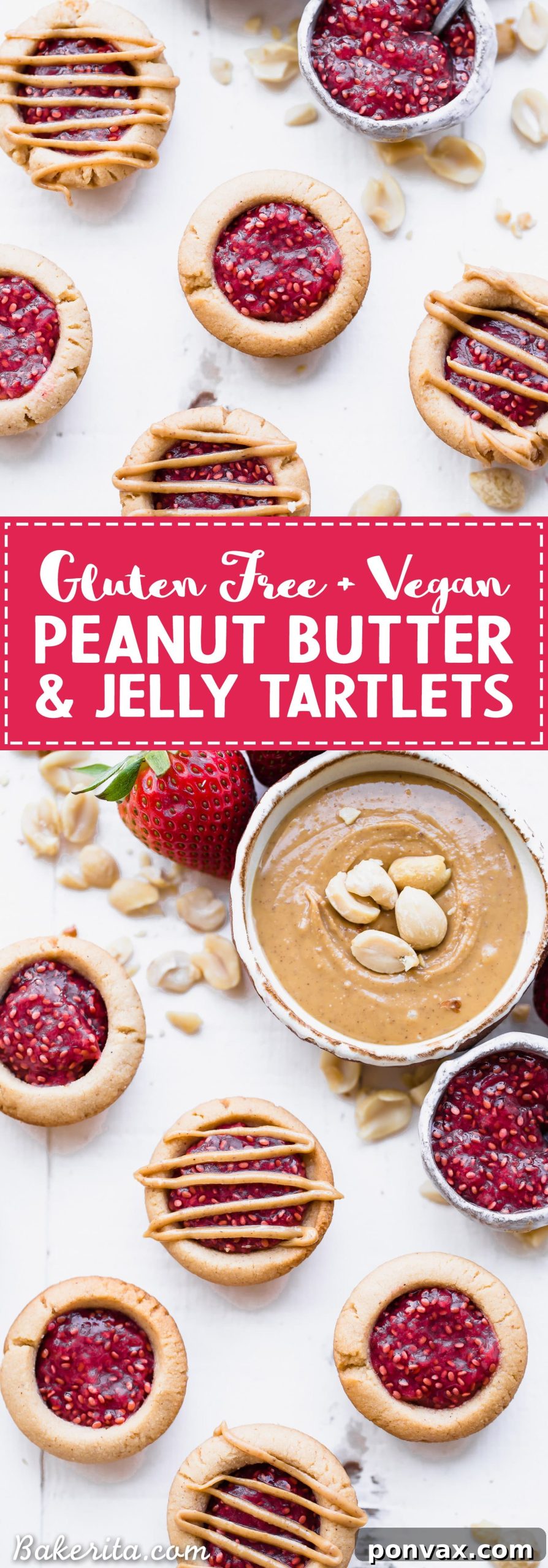 Healthy Peanut Butter & Jelly Tartlets, perfect for a guilt-free treat.