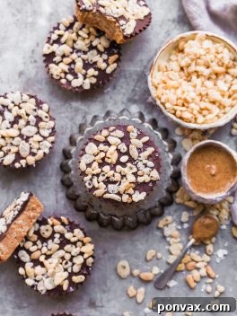 Decadent Crispy Chocolate Almond Butter Bites Vegan Gluten Free 8 Crispy Chocolate Almond Butter Cups, a healthy and easy no-bake dessert.