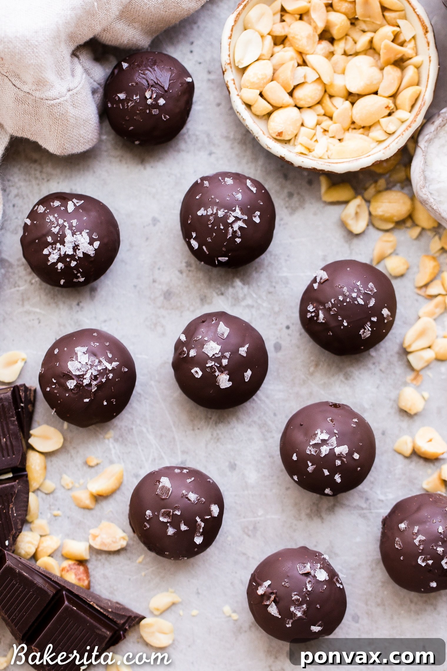 Homemade Chocolate Peanut Butter Truffles, effortlessly customizable for paleo and nut-free diets by swapping the nut butter.