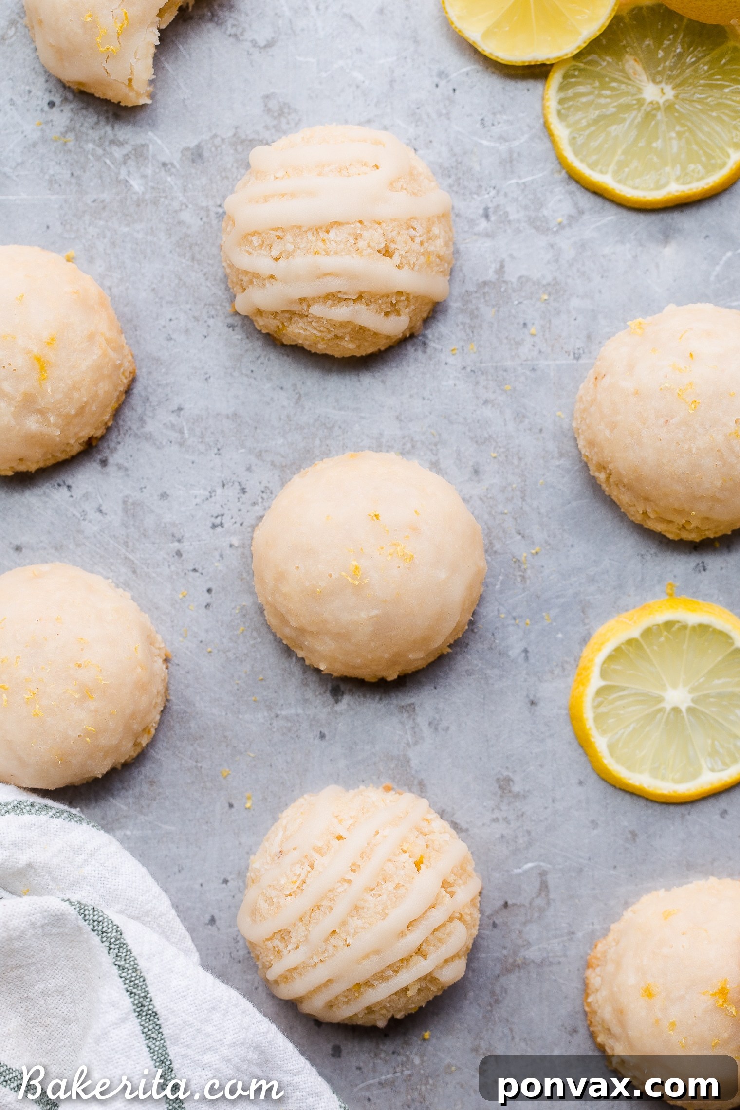 A stack of Lemon Macaroons, freshly made and ready to be glazed. Highlighting their natural ingredients and delicious appeal.