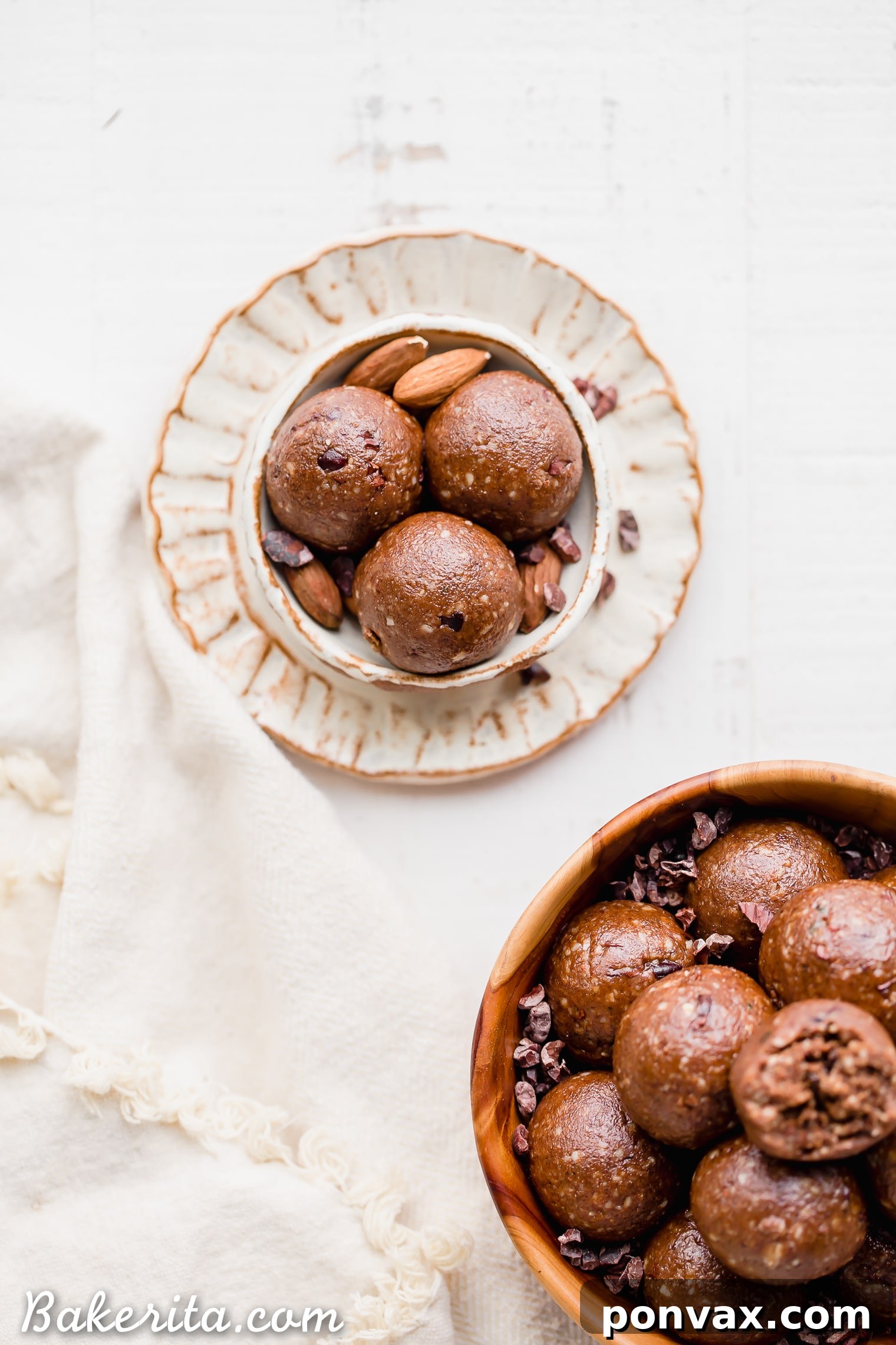 Keto Vegan Paleo Gluten Free Mocha Almond Fat Balls 3 Close-up of a stack of Mocha Almond Fat Balls, showcasing their dense texture and delightful coating. Perfect for quick, healthy, and satisfying snacks that are gluten-free and vegan.