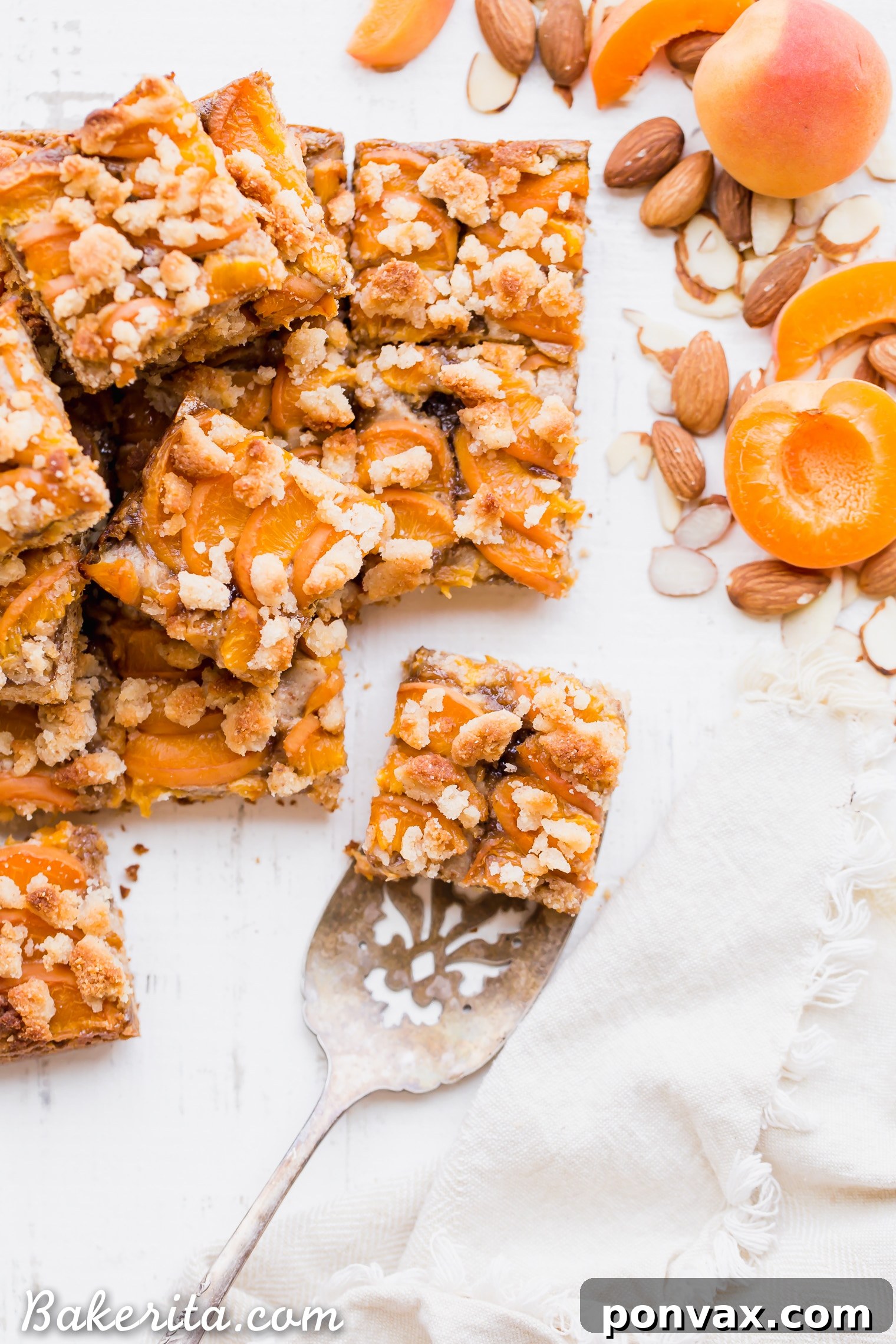 Delicious Apricot Frangipane Bars cooling on a wire rack.