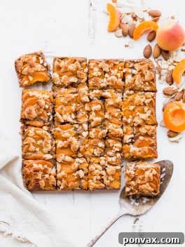 A single Apricot Frangipane Bar, highlighting the almond and apricot flavors.