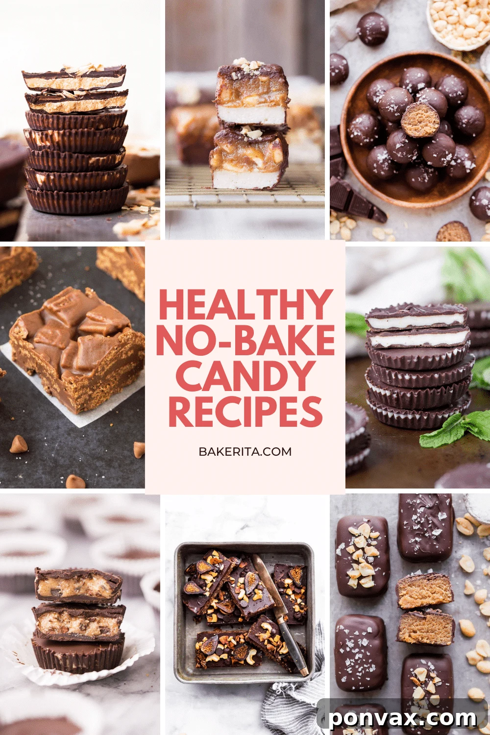 75+ Easy No-Bake Desserts and Sweet Treats 11 An array of delicious no-bake candy recipes, including chocolate peanut butter truffles and peppermint patties.