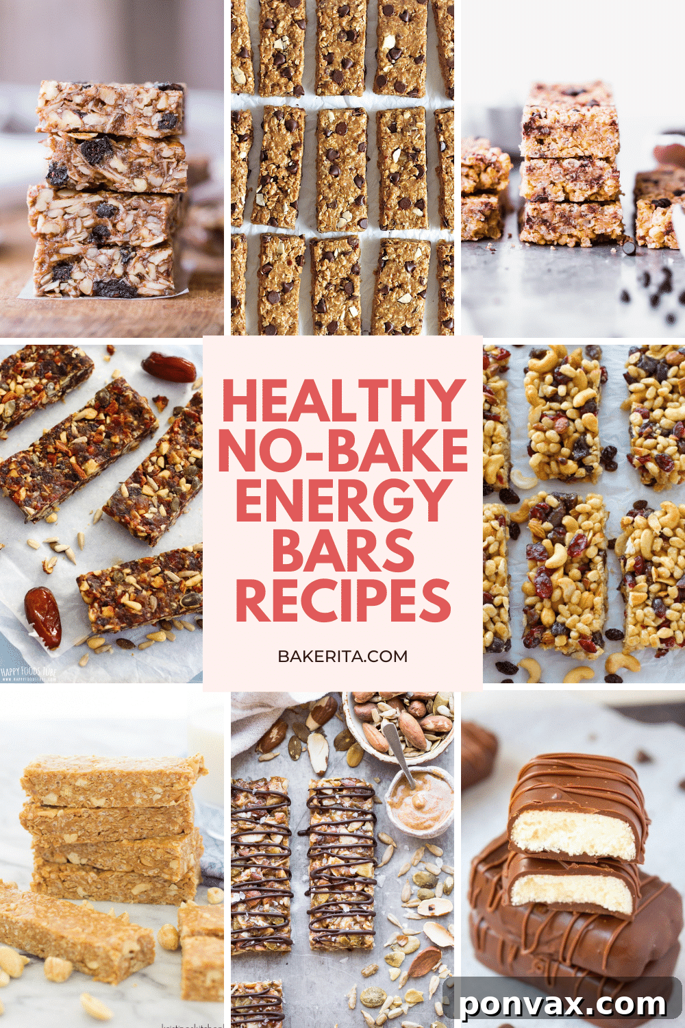 75+ Easy No-Bake Desserts and Sweet Treats 9 A variety of no-bake energy bars, including trail mix and peanut butter chocolate chip options.