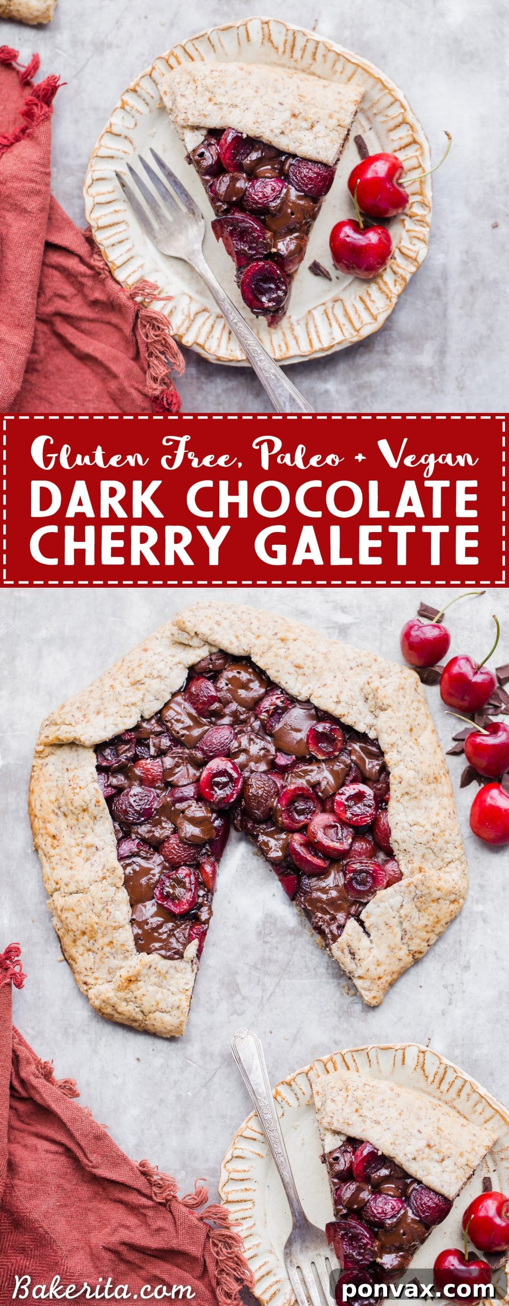 Decadent Chocolate Cherry Galette Gluten Free 8 A beautifully sliced Chocolate Cherry Galette, ready to be served, with a hint of its delicious, rich filling.