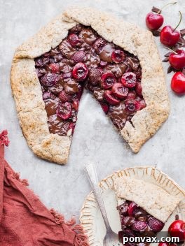 Decadent Chocolate Cherry Galette Gluten Free 7 A beautiful Chocolate Cherry Galette, a gluten-free, paleo, and vegan dessert with a flaky crust.