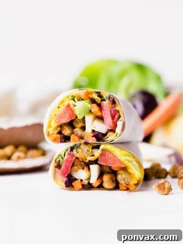 Roasted Chickpea Veggie Wraps