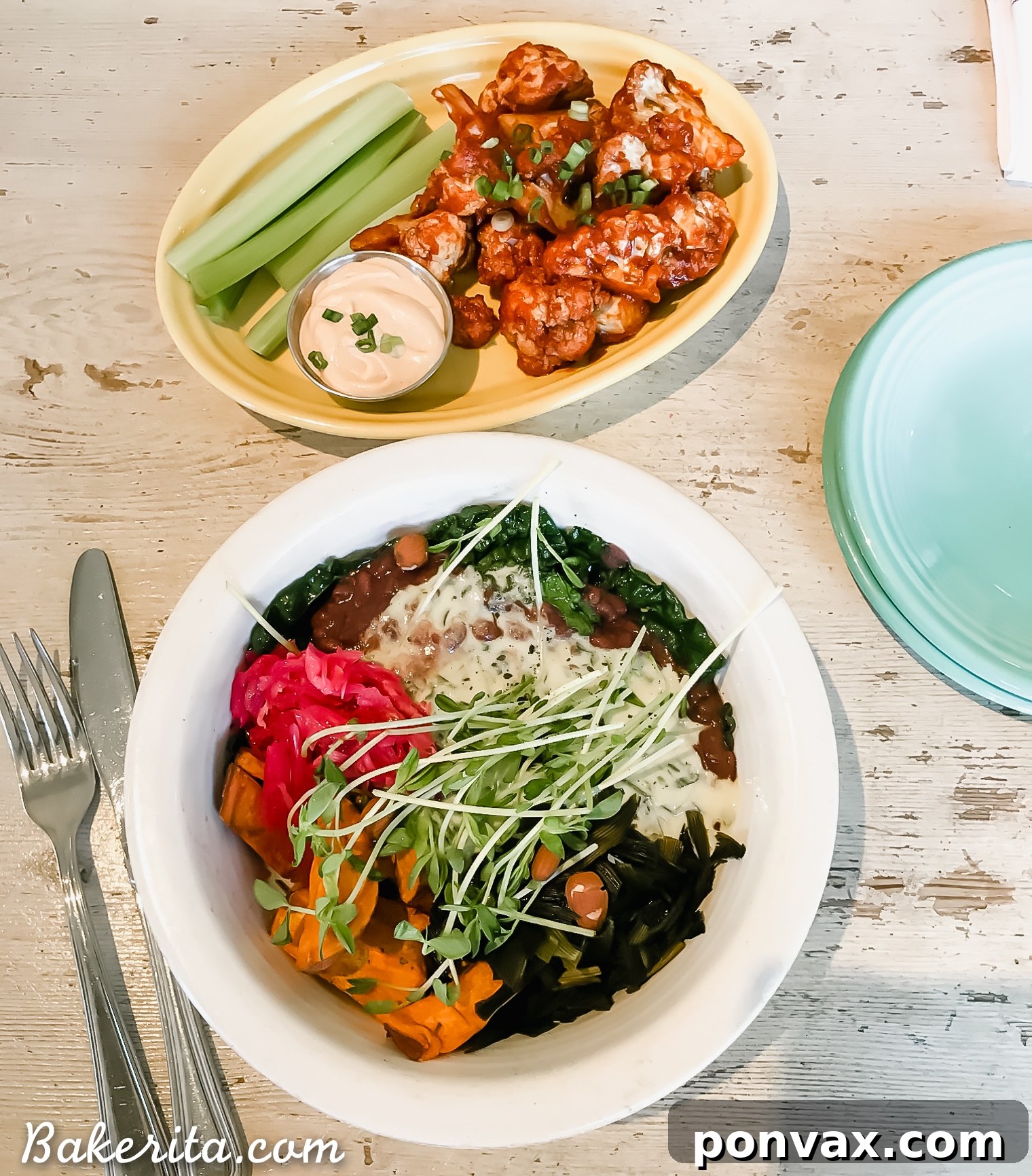 San Diego Guide - Cafe Gratitude, Little Italy. Whole Bowl & Buffalo Cauliflower.