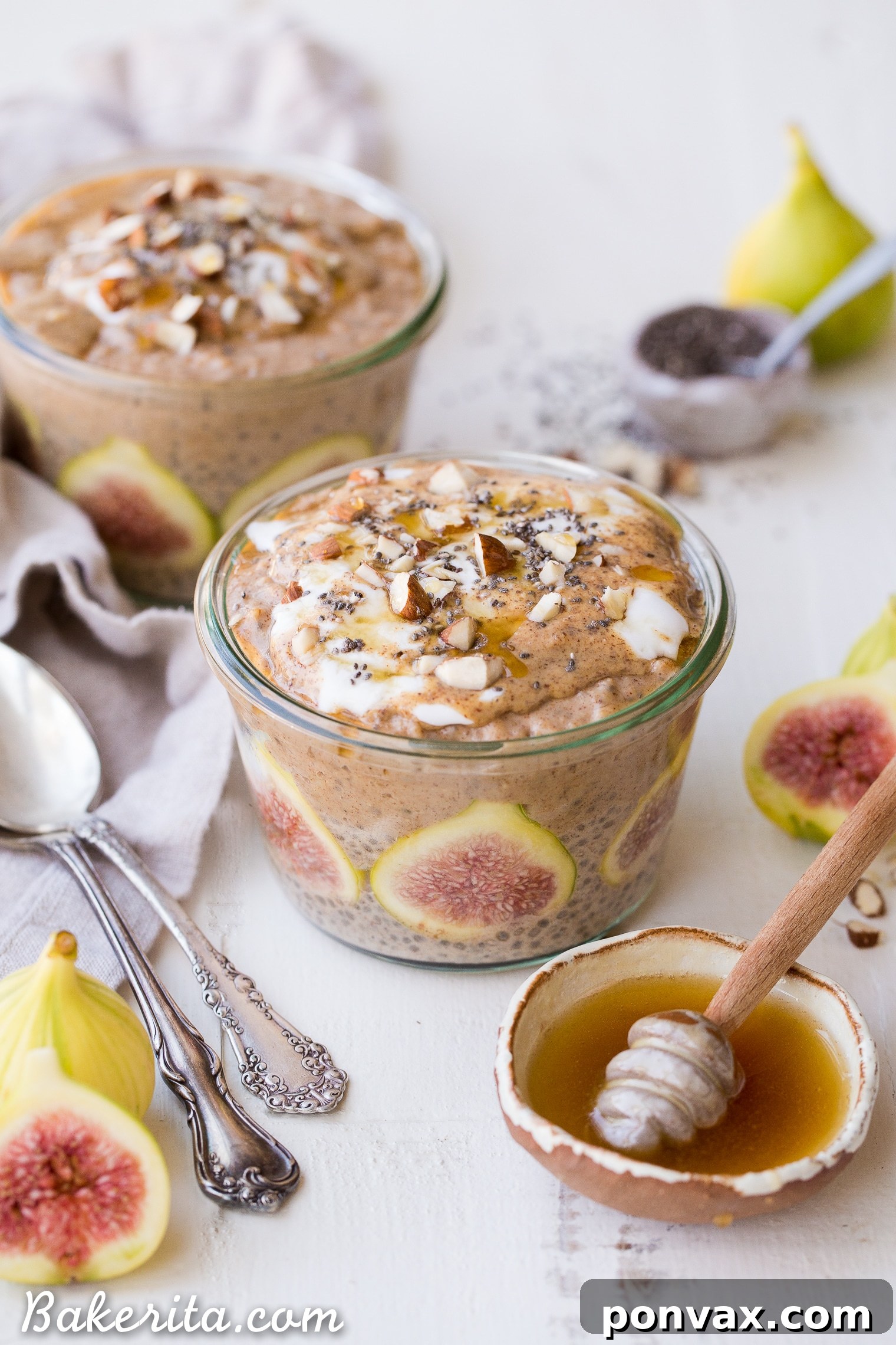Cinnamon Fig Chia Pudding & Overnight Oat Breakfast Parfaits are a delicious make-ahead breakfast that you'll love to have ready to go in your freezer! The fresh figs are such a scrumptious and beautiful treat in this gluten-free, refined sugar-free, and vegan breakfast.