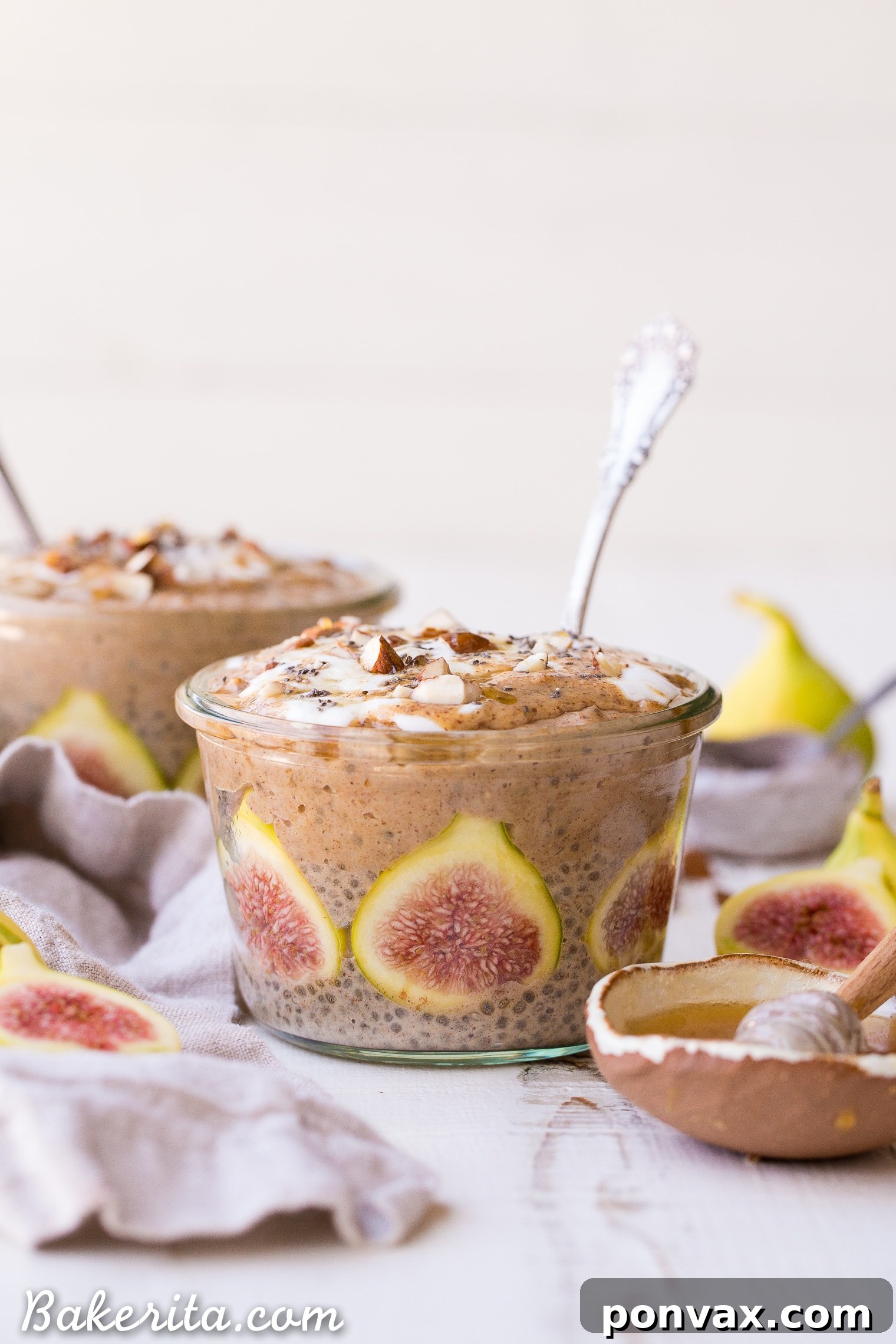 Cinnamon Fig Chia Pudding & Overnight Oat Breakfast Parfaits are a delicious make-ahead breakfast that you'll love to have ready to go in your freezer! The fresh figs are such a scrumptious and beautiful treat in this gluten-free, refined sugar-free, and vegan breakfast.