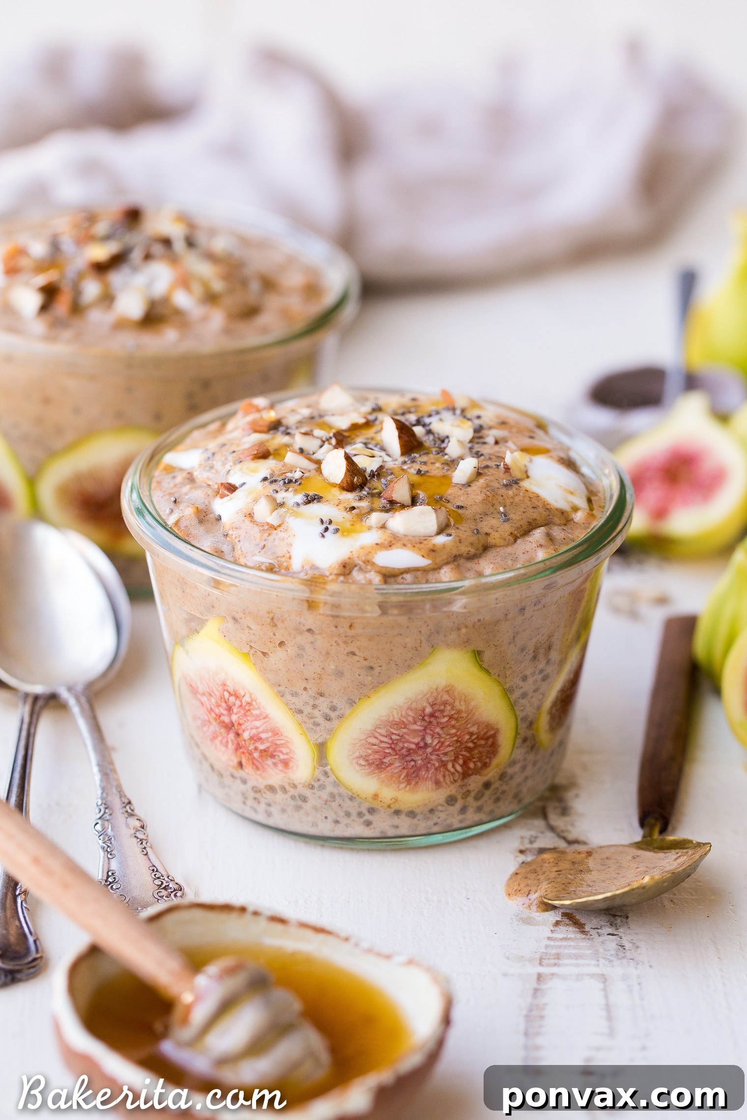 Cinnamon Fig Chia Pudding & Overnight Oat Breakfast Parfaits are a delicious make-ahead breakfast that you'll love to have ready to go in your freezer! The fresh figs are such a scrumptious and beautiful treat in this gluten-free, refined sugar-free, and vegan breakfast.
