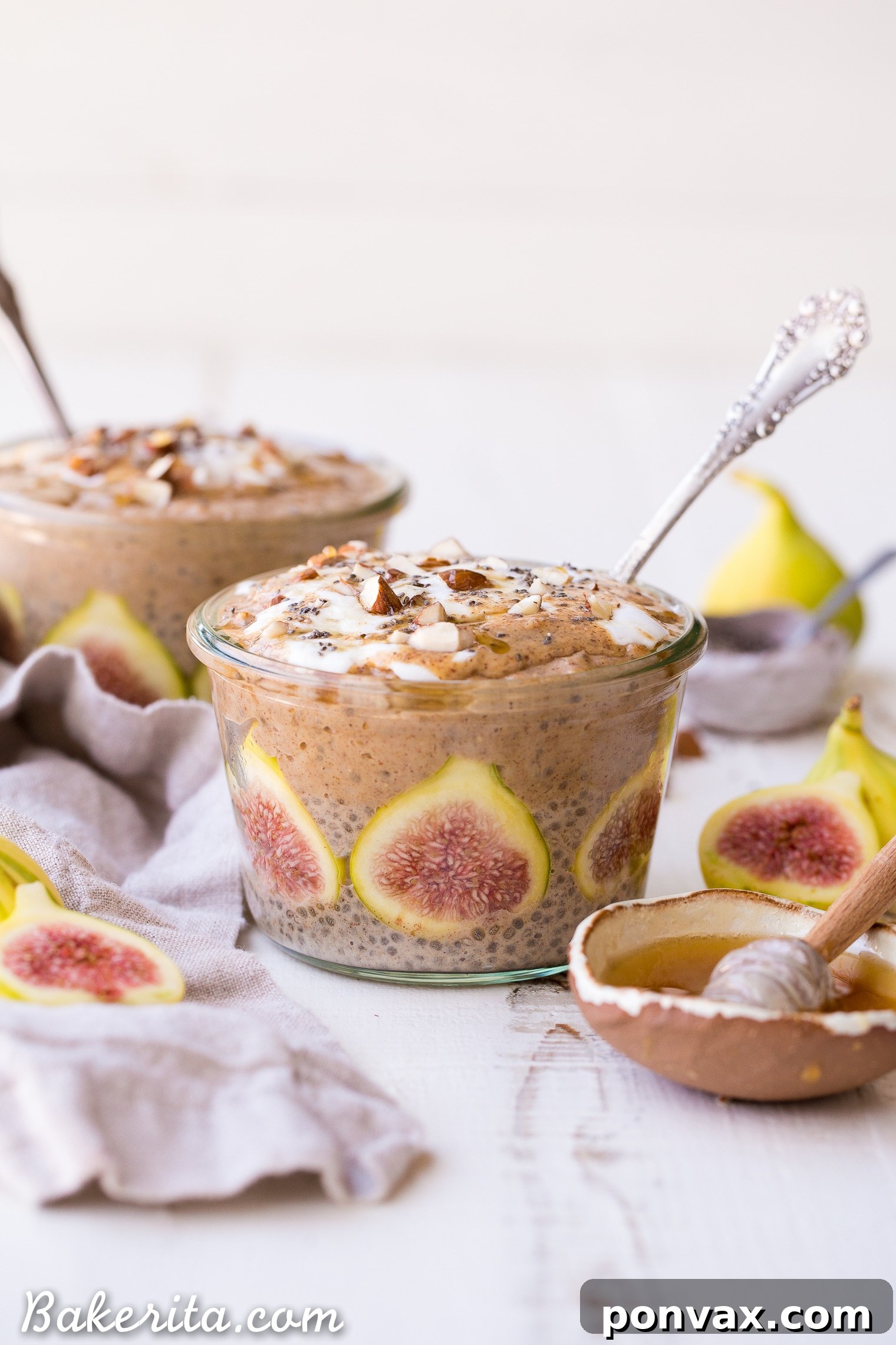 Cinnamon Fig Chia Pudding & Overnight Oat Breakfast Parfaits are a delicious make-ahead breakfast that you'll love to have ready to go in your freezer! The fresh figs are such a scrumptious and beautiful treat in this gluten-free, refined sugar-free, and vegan breakfast.
