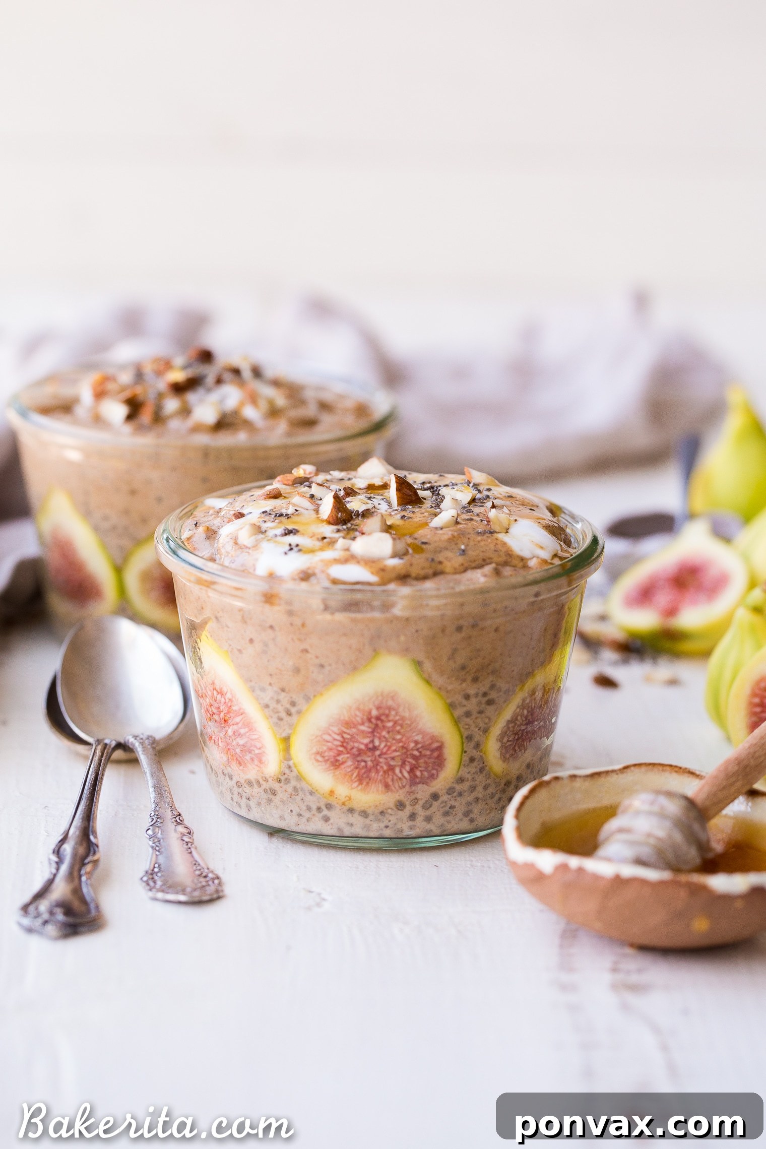 Cinnamon Fig Chia Pudding & Overnight Oat Breakfast Parfaits are a delicious make-ahead breakfast that you'll love to have ready to go in your freezer! The fresh figs are such a scrumptious and beautiful treat in this gluten-free, refined sugar-free, and vegan breakfast.