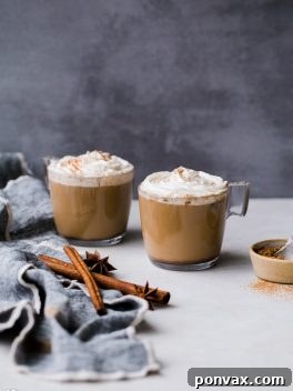 This spicy homemade Vegan Chai Latte is made with almond milk and sweetened naturally with maple syrup. The homemade chai spice mix is full of ginger, cinnamon, black pepper, and other warm spices. It's the perfect drink for chillier days.