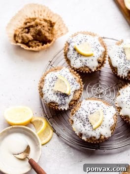 Zesty Gluten-Free Lemon Poppy Seed Muffins 2 Healthy Lemon Poppyseed Muffins with Zesty Glaze