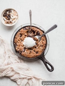 Magic Chocolate Chip Skillet Cookie