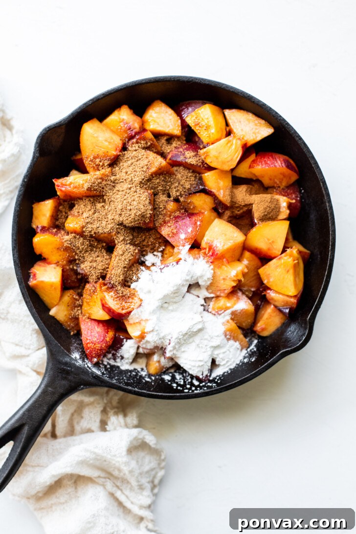 Mixing the dry ingredients for the crisp topping.