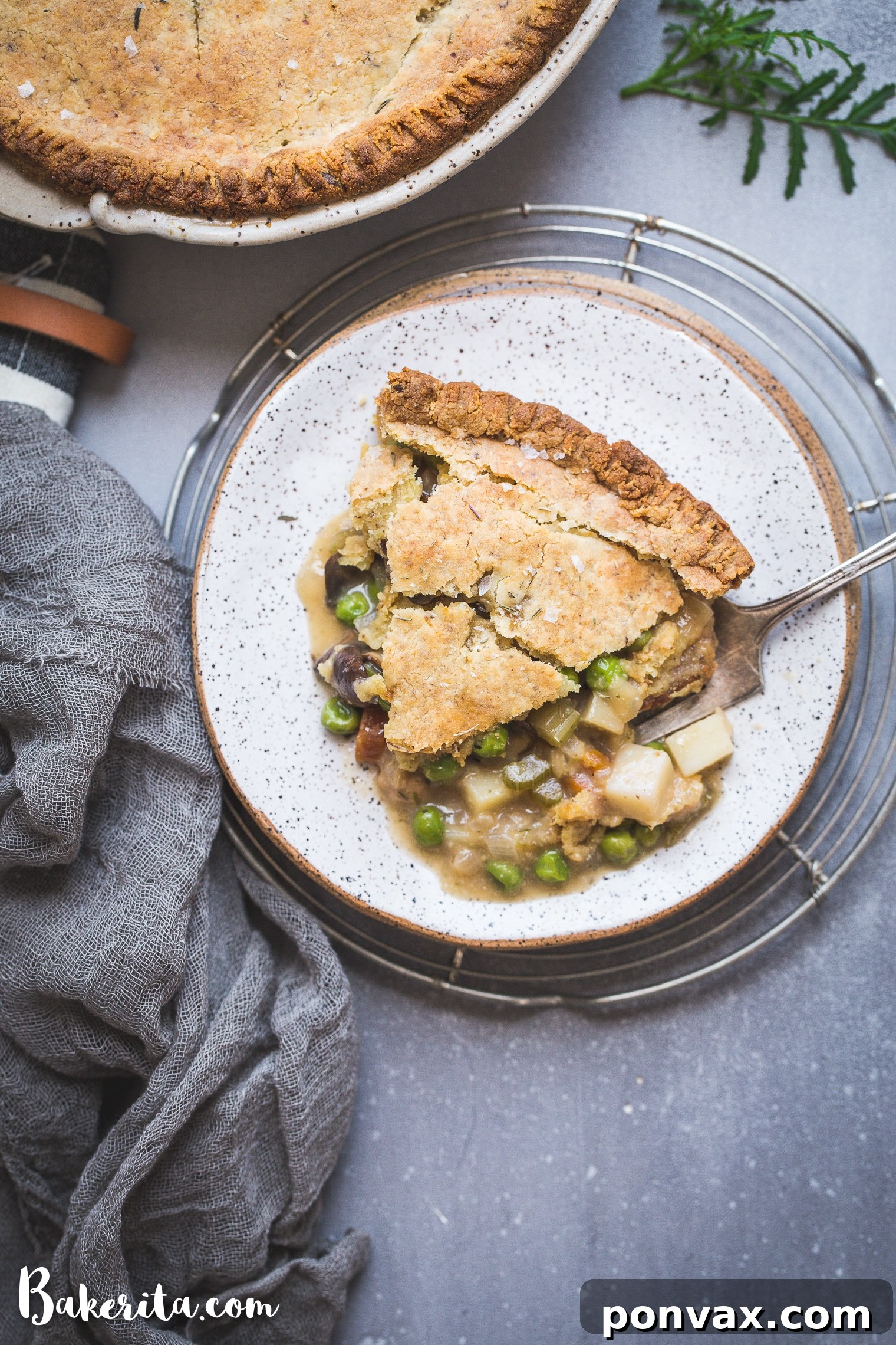 The process of preparing the flaky gluten-free and paleo crust for Vegan Pot Pie, showing the dough being worked with a pastry cutter. Highlights healthy, allergen-friendly baking.