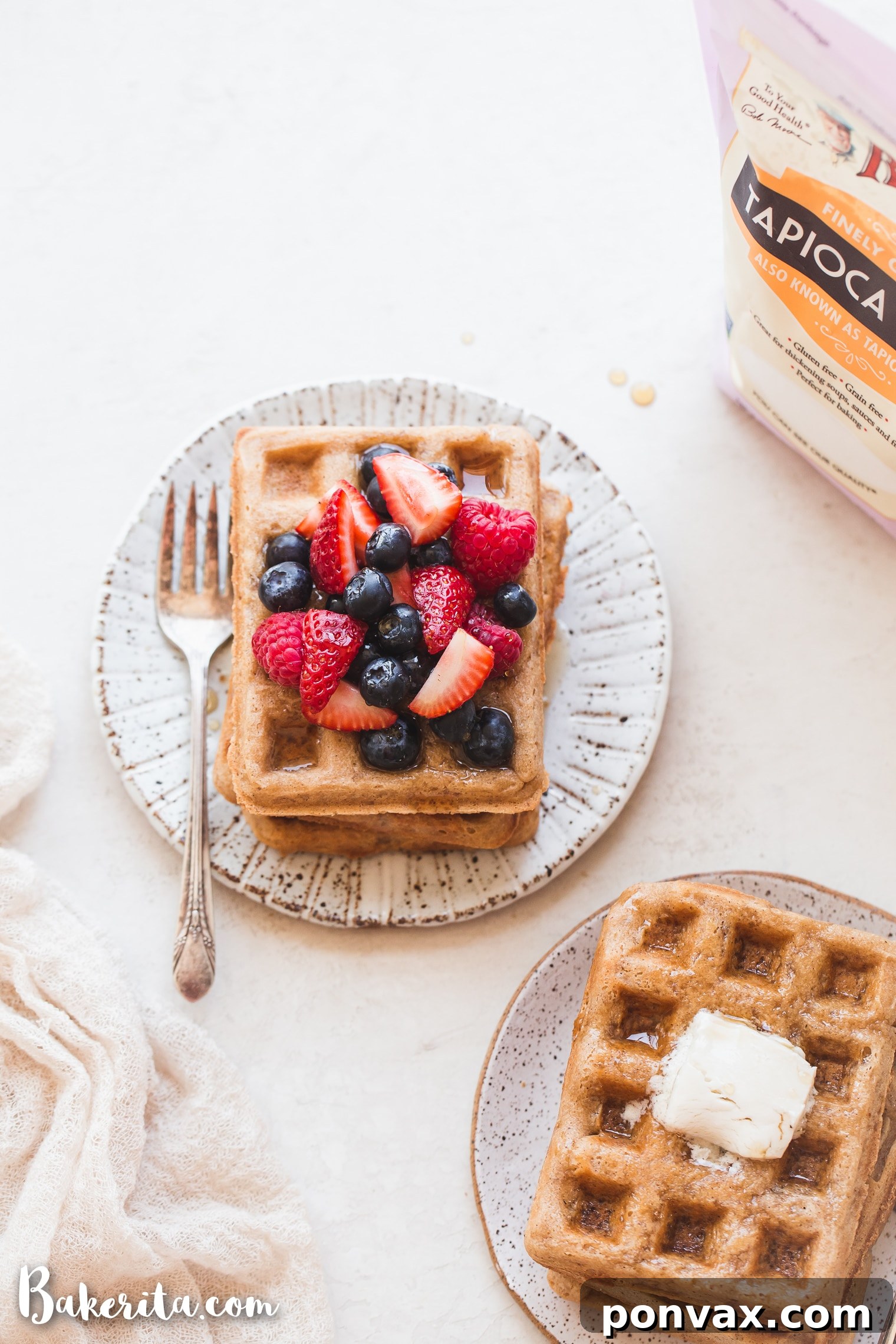 These Paleo Vegan Waffles are incredibly light, crispy, and best of all - easy to make! They're gluten-free, egg-free, and can easily be frozen for a quick breakfast.