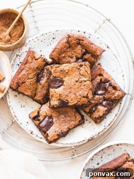 Sweet Potato Blondie Perfection Gluten-Free Vegan 8 Gluten-Free Vegan Sweet Potato Blondies recipe card image.