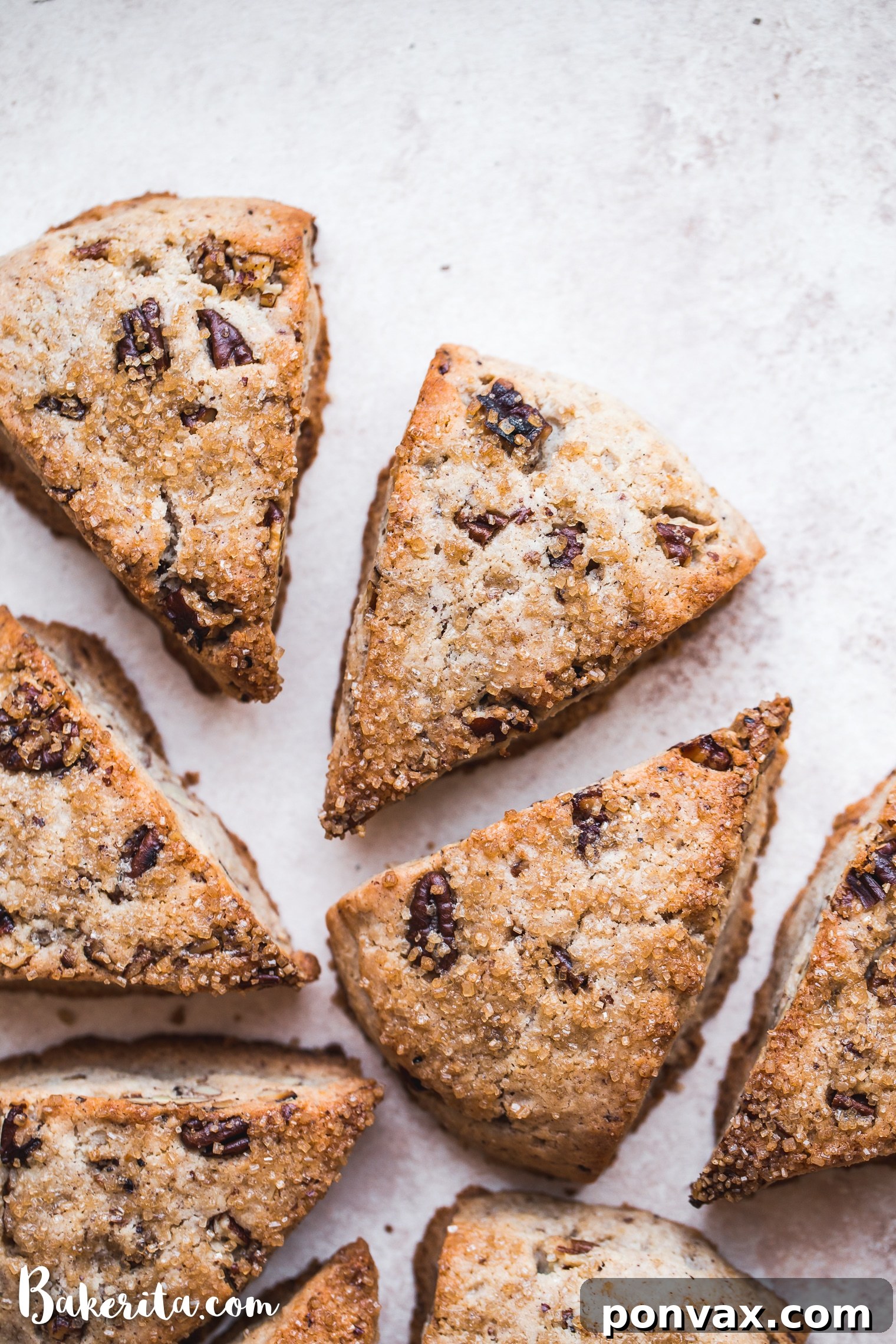 Deliciously Gluten-Free Vegan Maple Pecan Scones 2 Tender Gluten-Free Vegan Maple Pecan Scones with a crunchy crust, sweetened with maple syrup and studded with toasted pecans. Perfect for breakfast or brunch.
