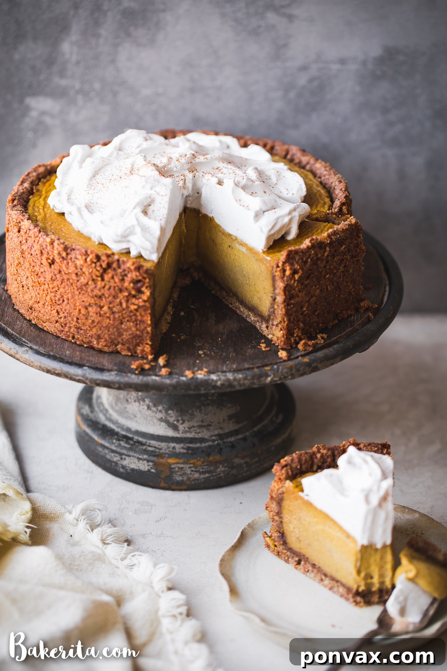 Autumn Glow Vegan Gluten-Free Pumpkin Cheesecake 5 Various ingredients for the Baked Vegan Pumpkin Cheesecake filling, including cashews, pumpkin puree, and spices.