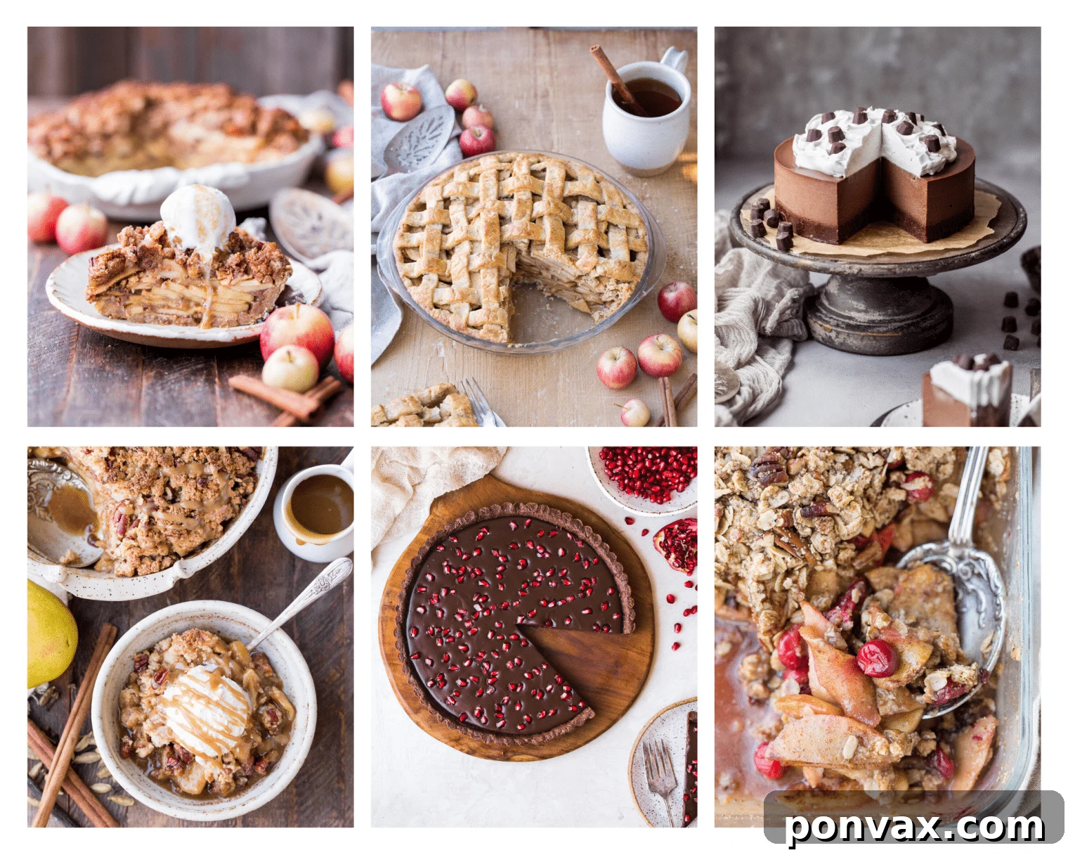 Thanksgiving Delights: 25+ Gluten-Free Vegan Dessert Recipes 4 A selection of delicious vegan Thanksgiving pies, tarts, crisps, and cheesecakes arranged beautifully on a serving tray.
