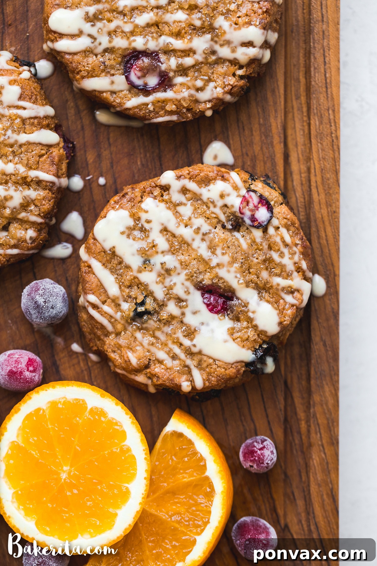 Scone dough, studded with fresh and dried cranberries, being prepared in a mixing bowl for chilling.