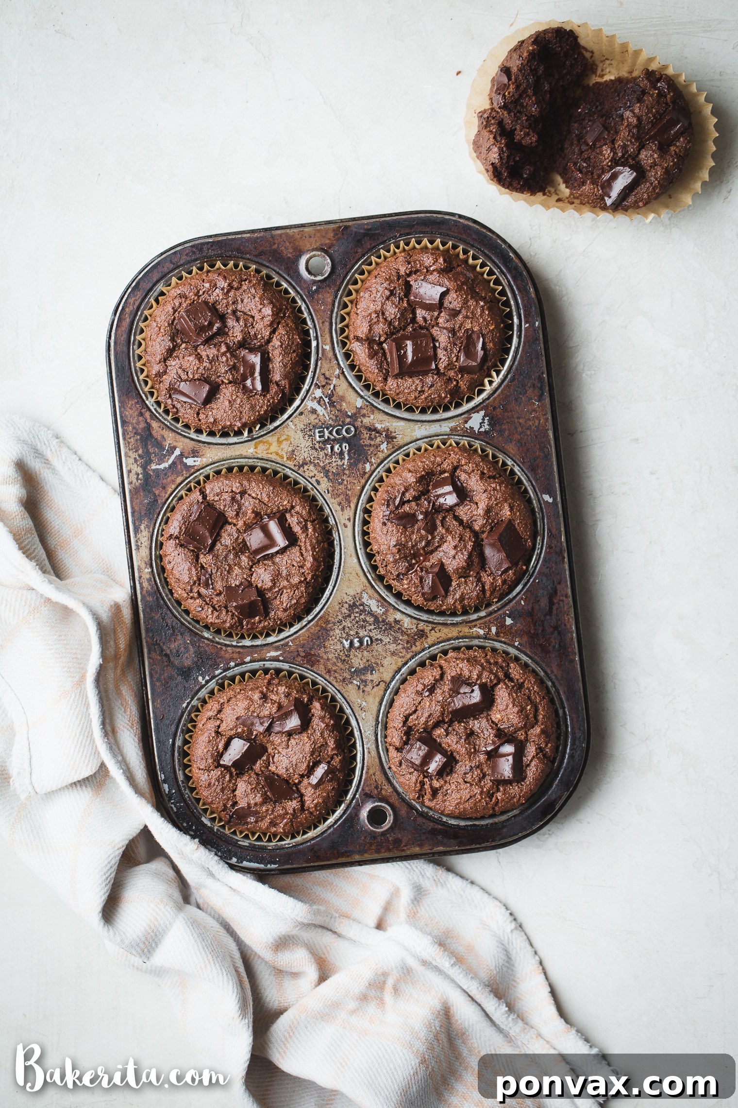 Decadent Gluten-Free Vegan Double Chocolate Muffins 2 Tender, super chocolatey, and absolutely delicious Gluten-Free Vegan Double Chocolate Muffins, perfect for chocolate lovers.