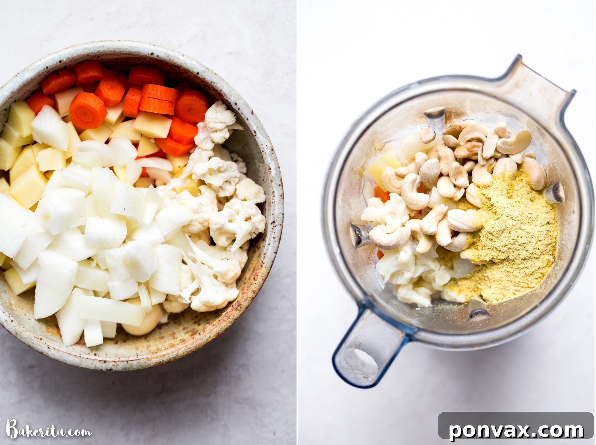 A serving of delicious plant-based cheese sauce made with cashews and vegetables, ready to be enjoyed.