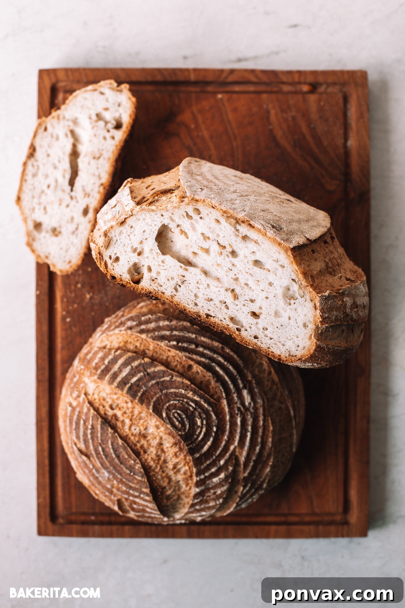 Crafting Perfect Gluten-Free Sourdough 7 Sourdough dough being gently folded on a lightly floured surface, demonstrating proper dough handling for gluten-free baking.