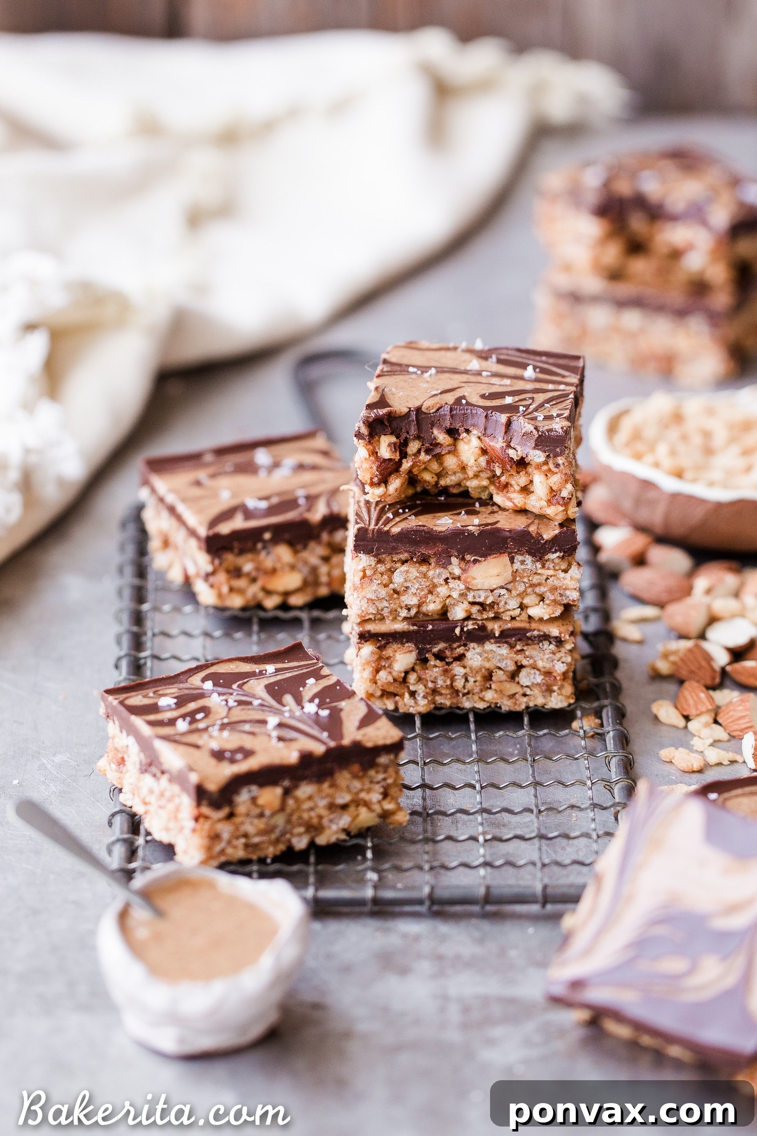 Vegan Super Bowl Feast: Over 50 Game Day Recipes 43 Chocolate Almond Butter Crispy Bars: crunchy, rich, delicious, no-bake, 7 ingredients. Gluten-free, refined sugar-free, vegan, soy-free.