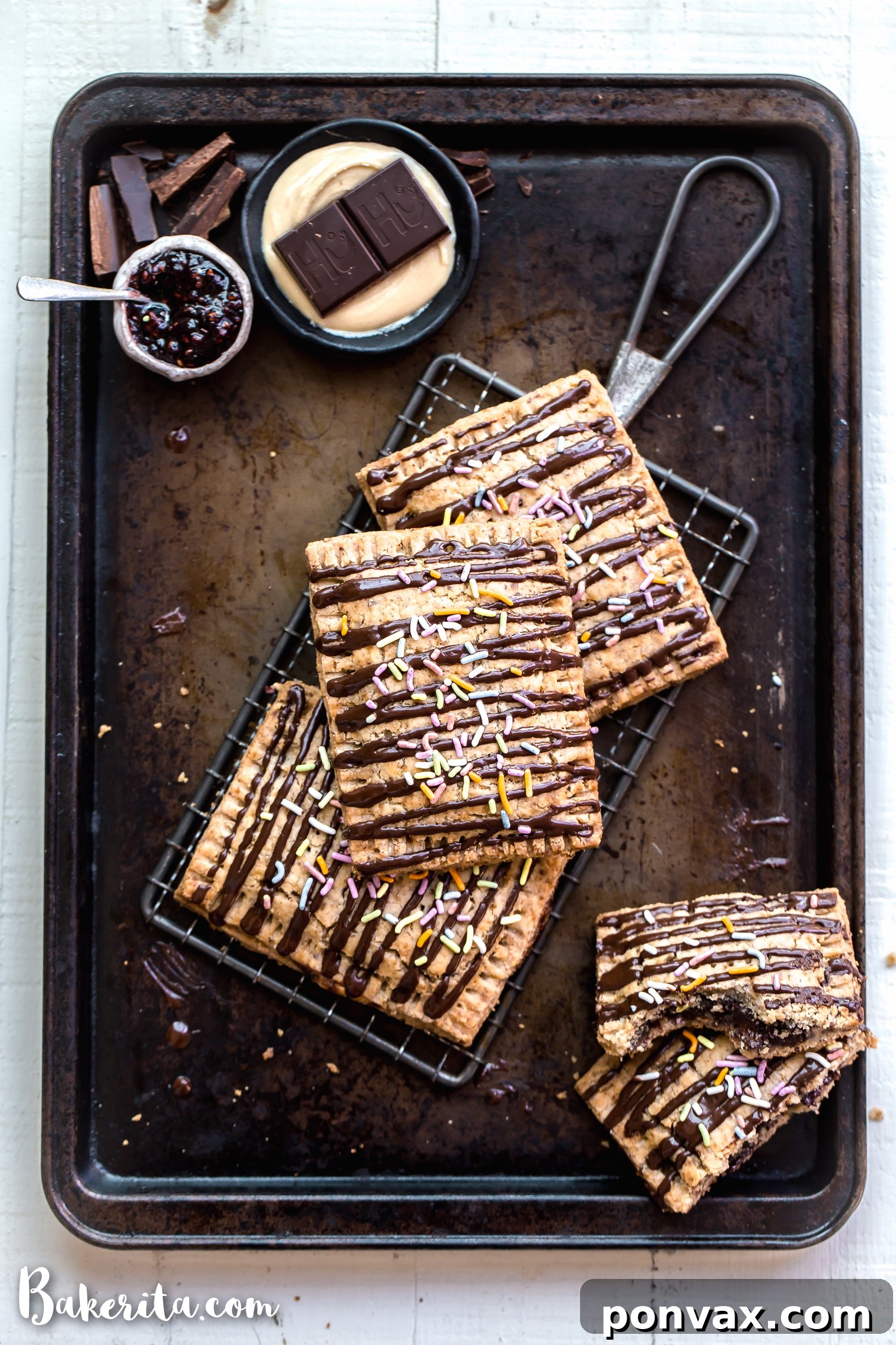 Vegan Super Bowl Feast: Over 50 Game Day Recipes 45 These Chocolate Cashew Butter & Jelly Pop Tarts are made with a flaky vegan and paleo crust and stuffed with cashew butter, raspberry jelly, and chopped Hu Kitchen chocolate. You’re going to go nuts for these paleo & vegan copycat of your favorite childhood treat!