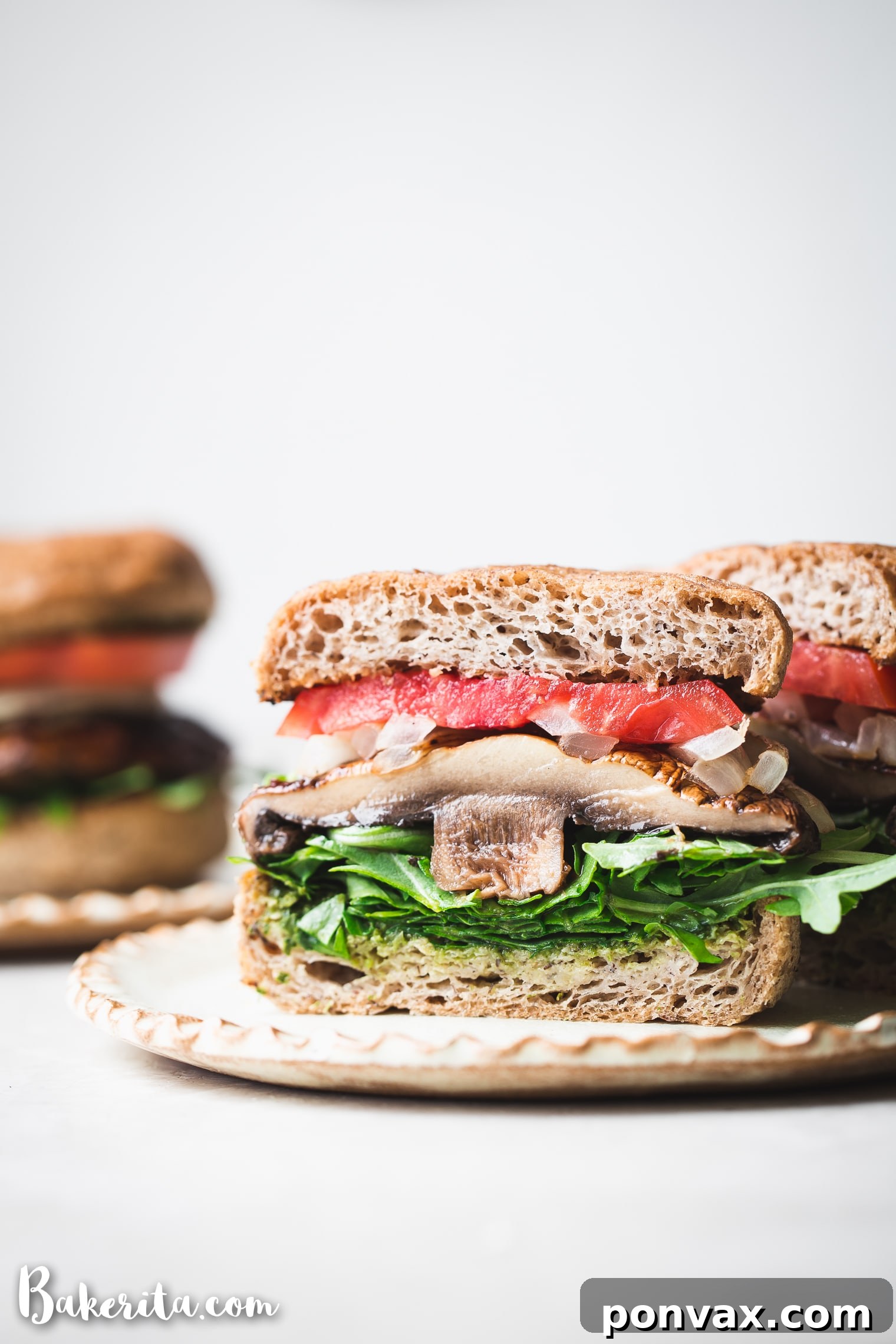 Vegan Super Bowl Feast: Over 50 Game Day Recipes 9 These Vegan Grilled Portobello Mushroom Burgers are packed with umami flavors thanks to the scrumptious marinade. When piled high with additions like grilled onions and vegan pesto, it's a burger you'll want to make every weekend. The grilled portobello mushrooms are also perfect as a side dish all on their own.