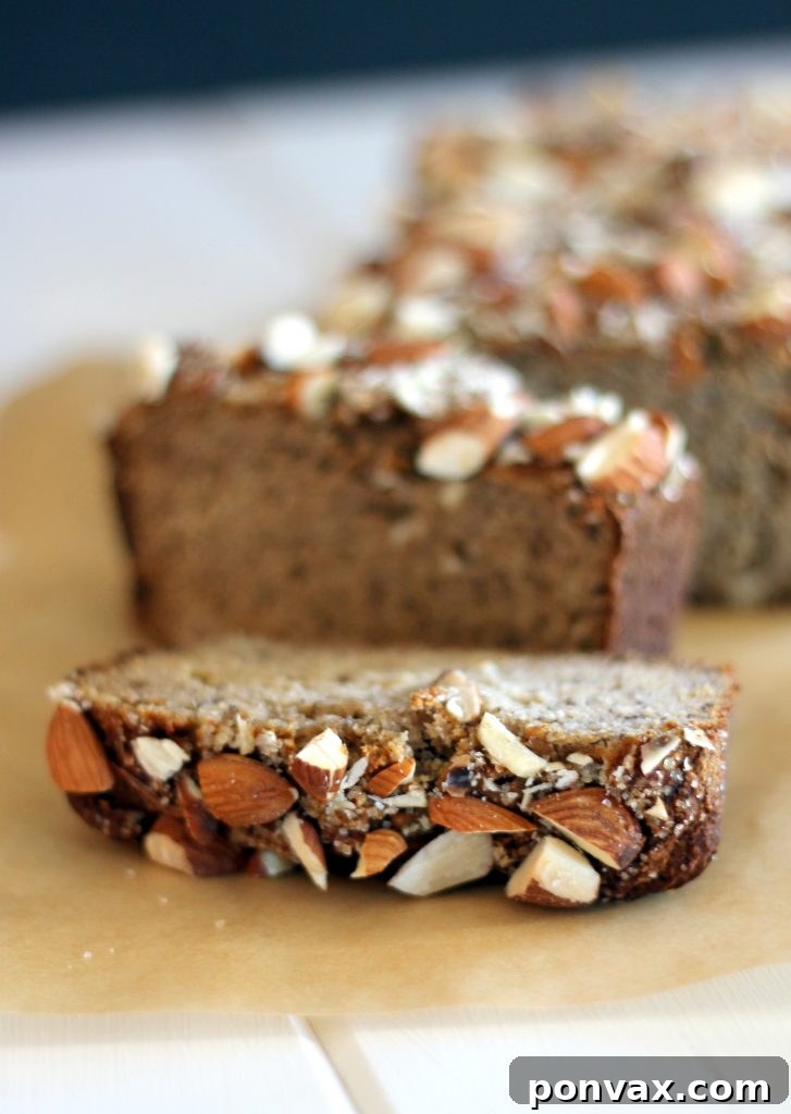 Naturally Sweet Paleo Almond Banana Bread 2 Delicious Almond Paleo Banana Bread slices, a healthy gluten-free and refined sugar-free treat. #paleo #glutenfree #paleobread #bananabread #healthyrecipe