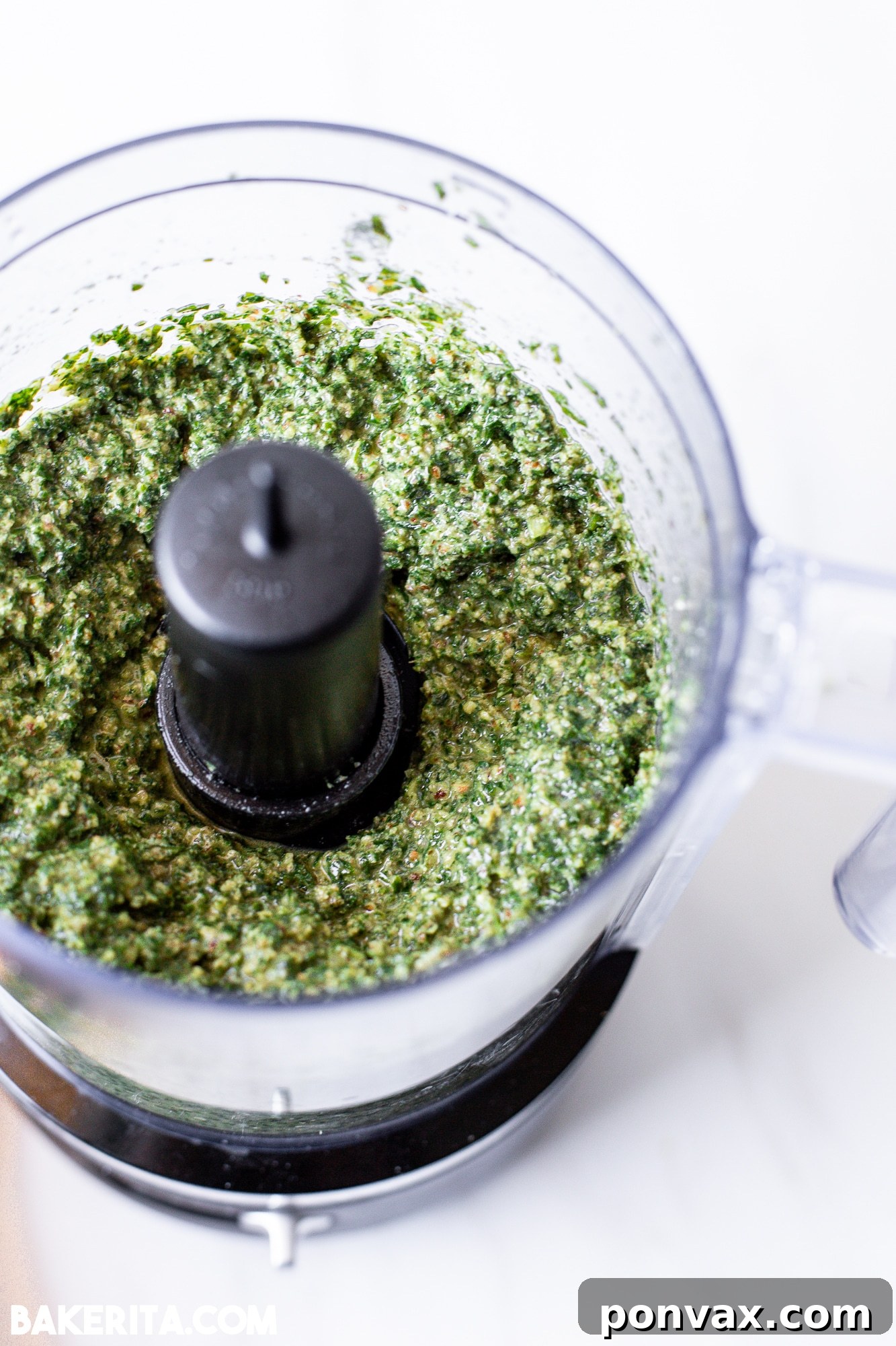 Zero-Waste Vegan Carrot Green Pesto 6 A jar of homemade carrot top pesto surrounded by fresh green carrot tops, garlic, and lemons, emphasizing its fresh ingredients.