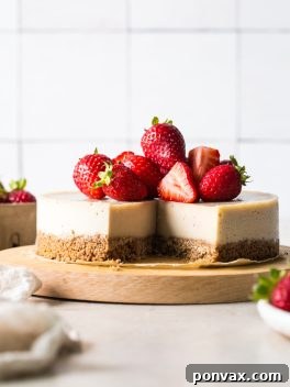 Vegan Nut Butter Cheesecake in a pan